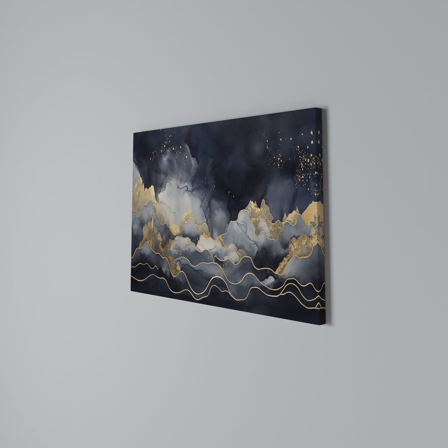 GOLDEN PEAK OF BLUE Horizontal Canvas Print