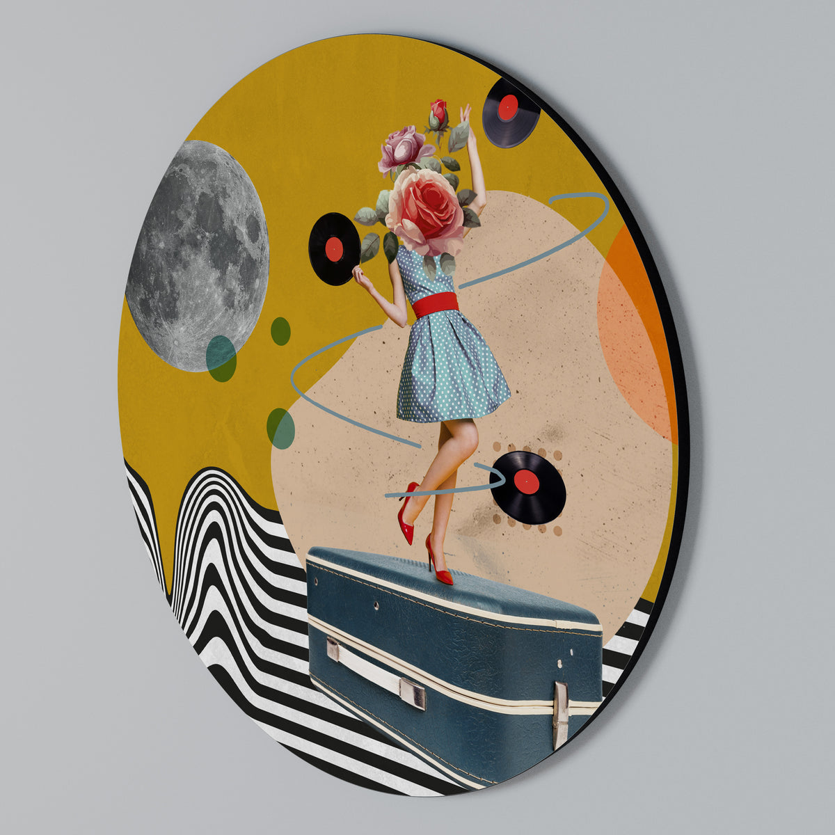 VINYL RETROSPECTION Rundes Wandbild