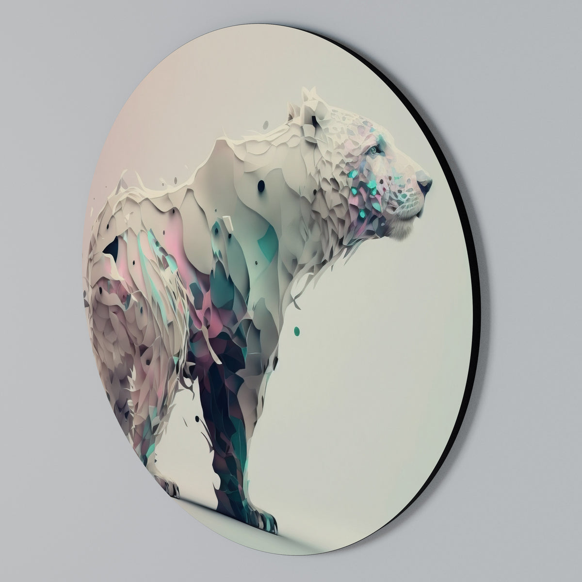 FUTURISTIC BEAR Rundes Wandbild