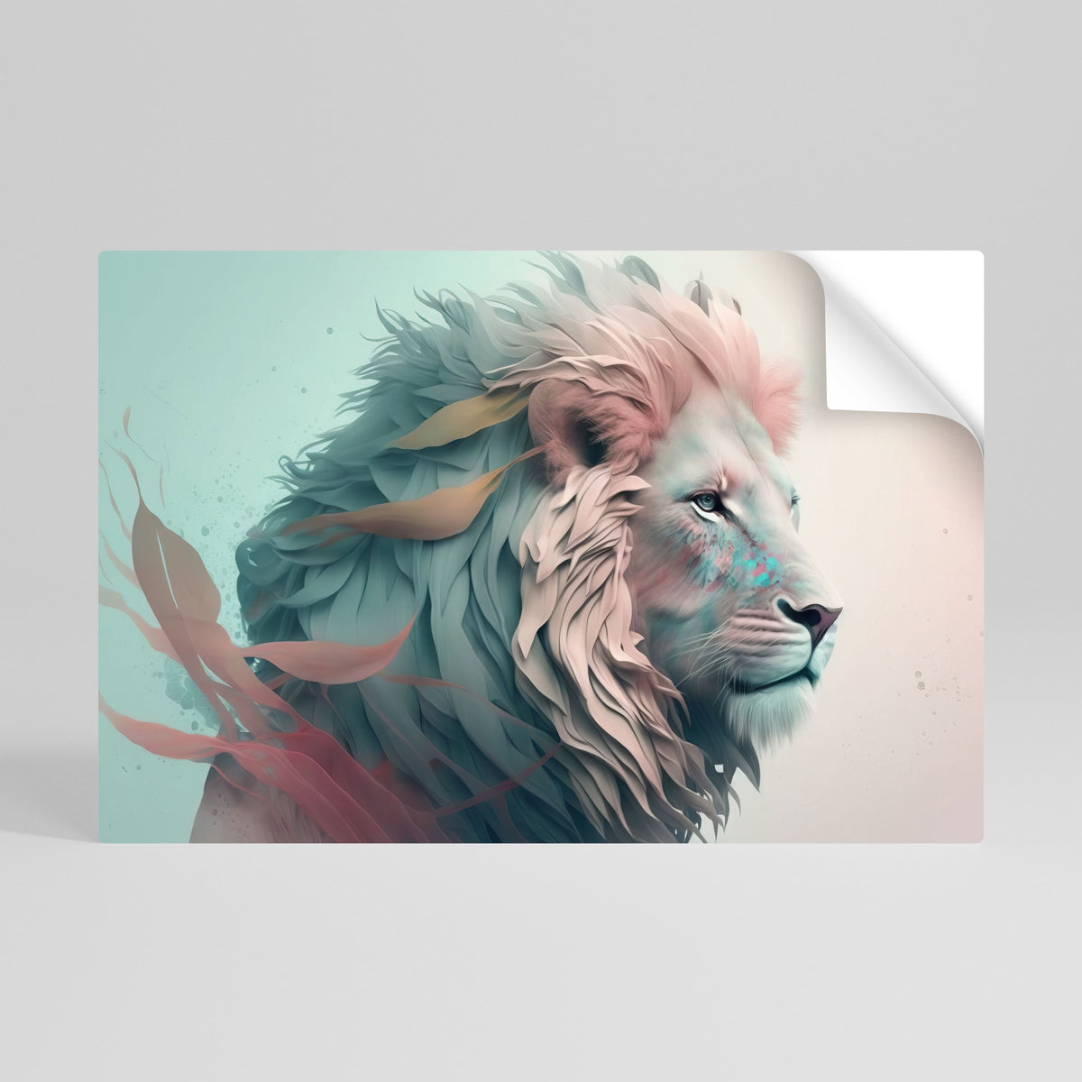 LUMINOUS LION MAJESTY Selbstklebendes Horizontal-Poster