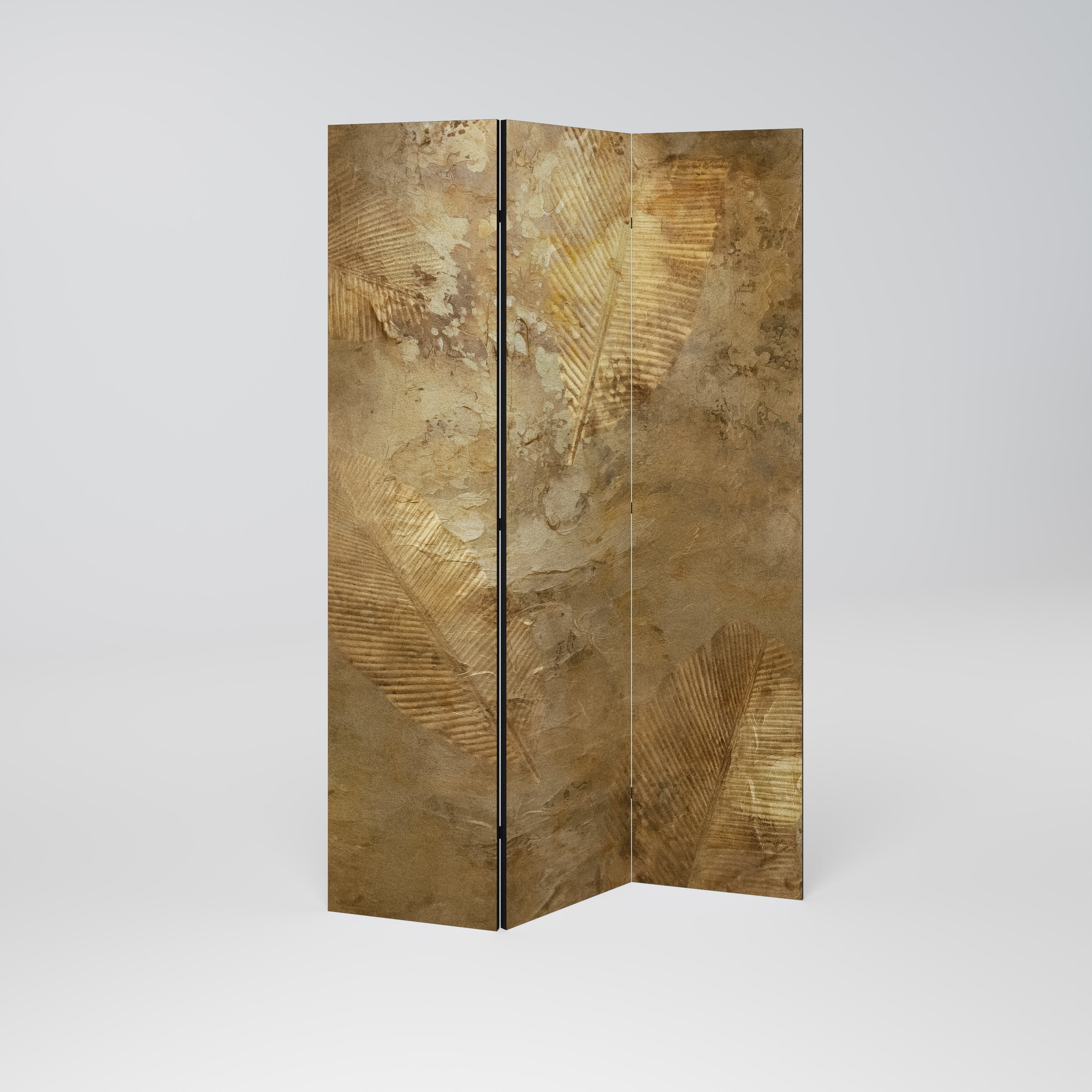GILDED LEAF CASCADE Dekorativer 3-teiliger Raumteiler