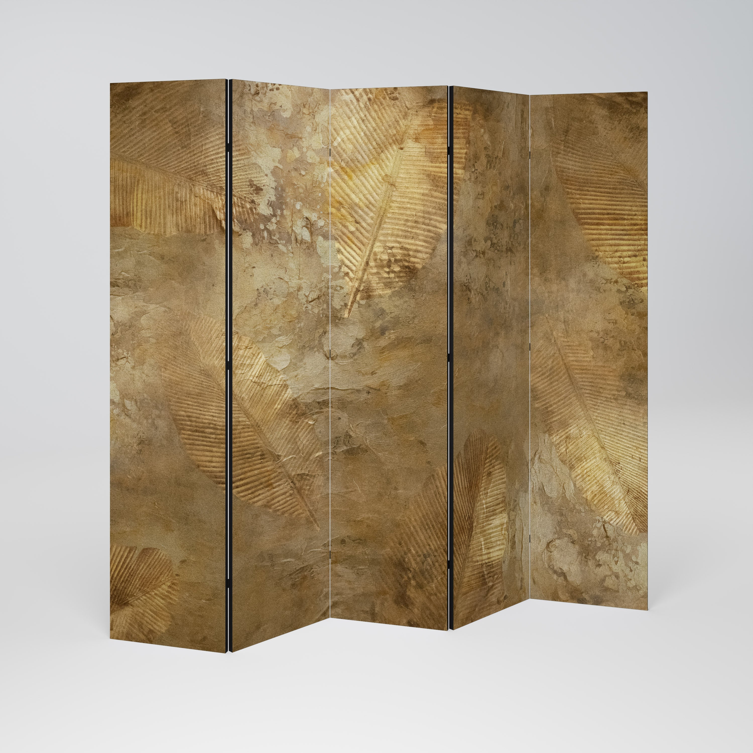 GILDED LEAF CASCADE Dekorativer 5-teiliger Raumteiler