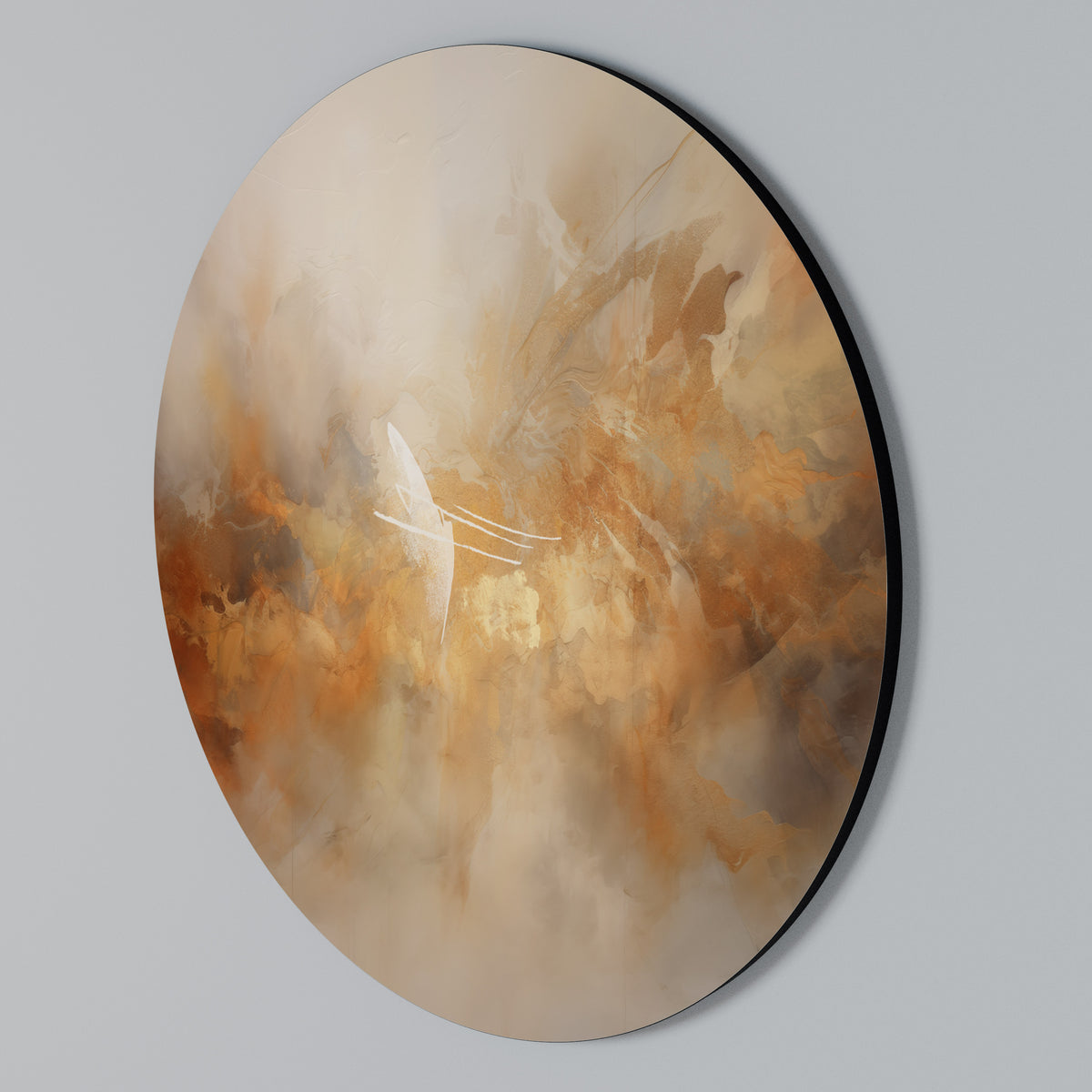 AMBER WHISPERS Rundes Wandbild