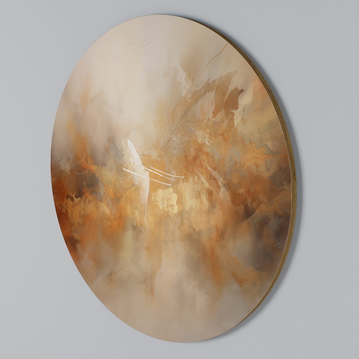 AMBER WHISPERS Rundes Wandbild
