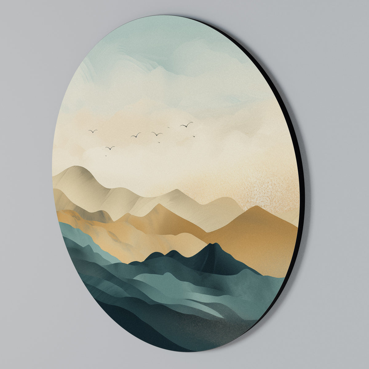 MOUNTAIN MELODY Rundes Wandbild