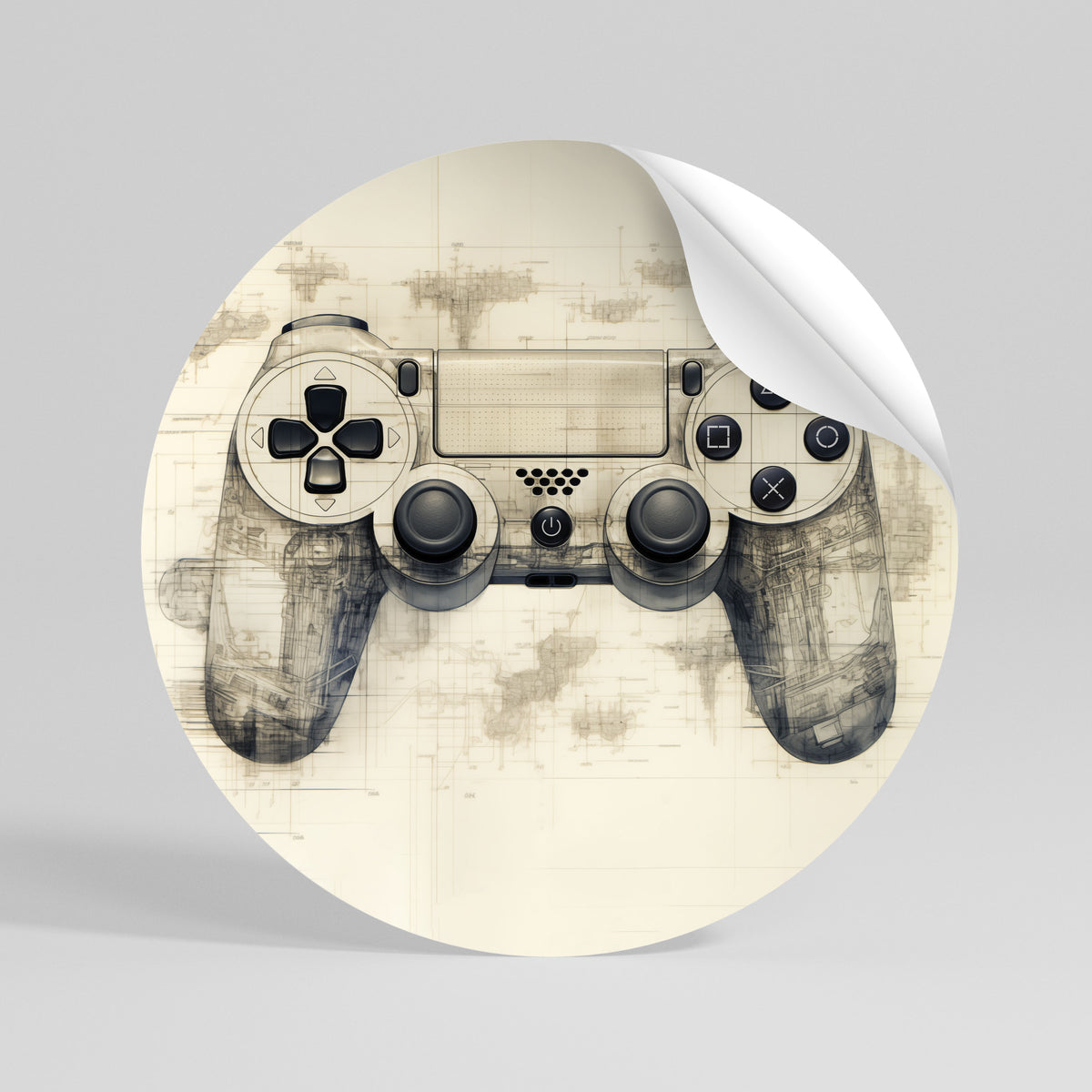 QUANTUM QUEST PAD Runder Wandsticker zum Abziehen und Aufkleben