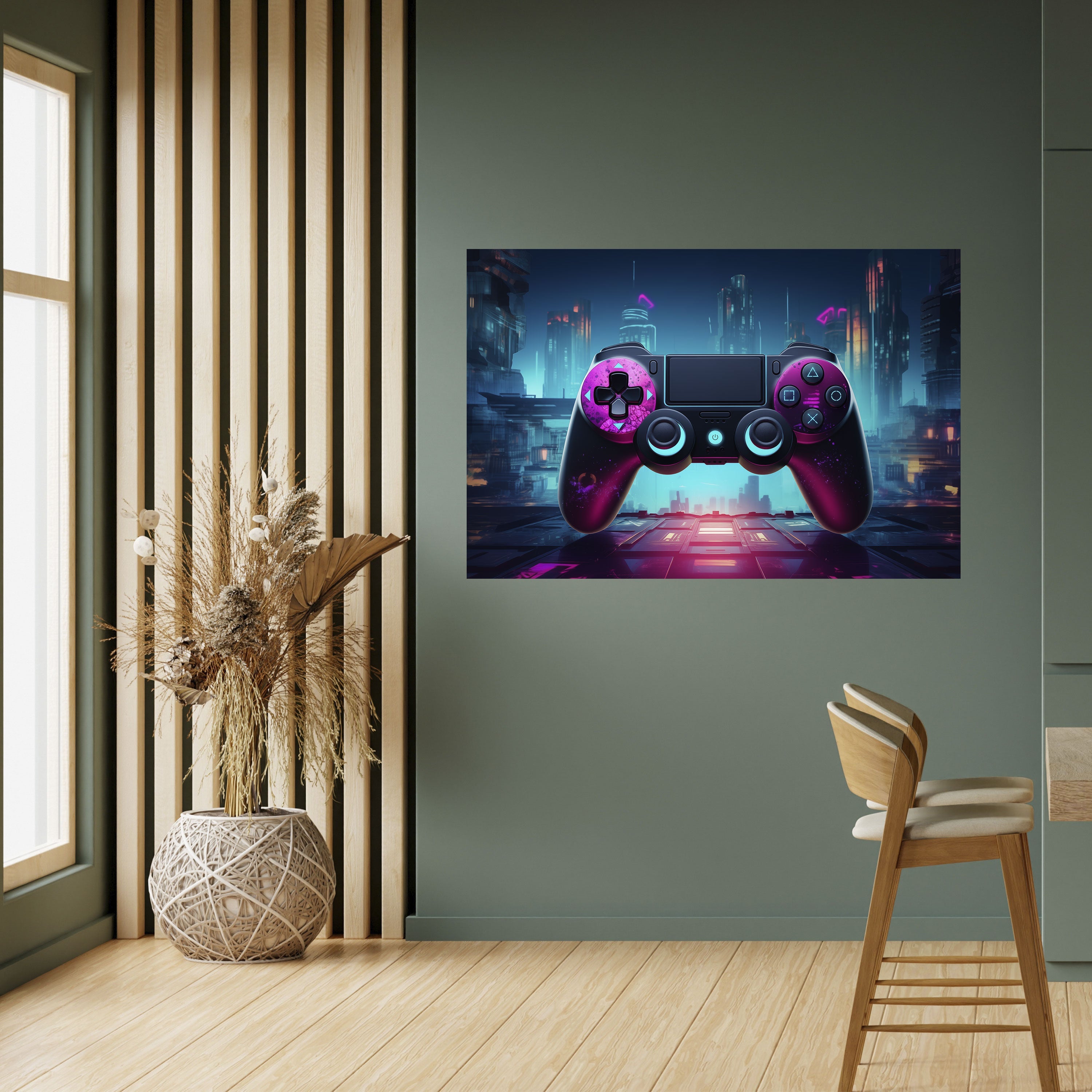 SYNTHWAVE PAD Peel and Stick Horizontal Poster
