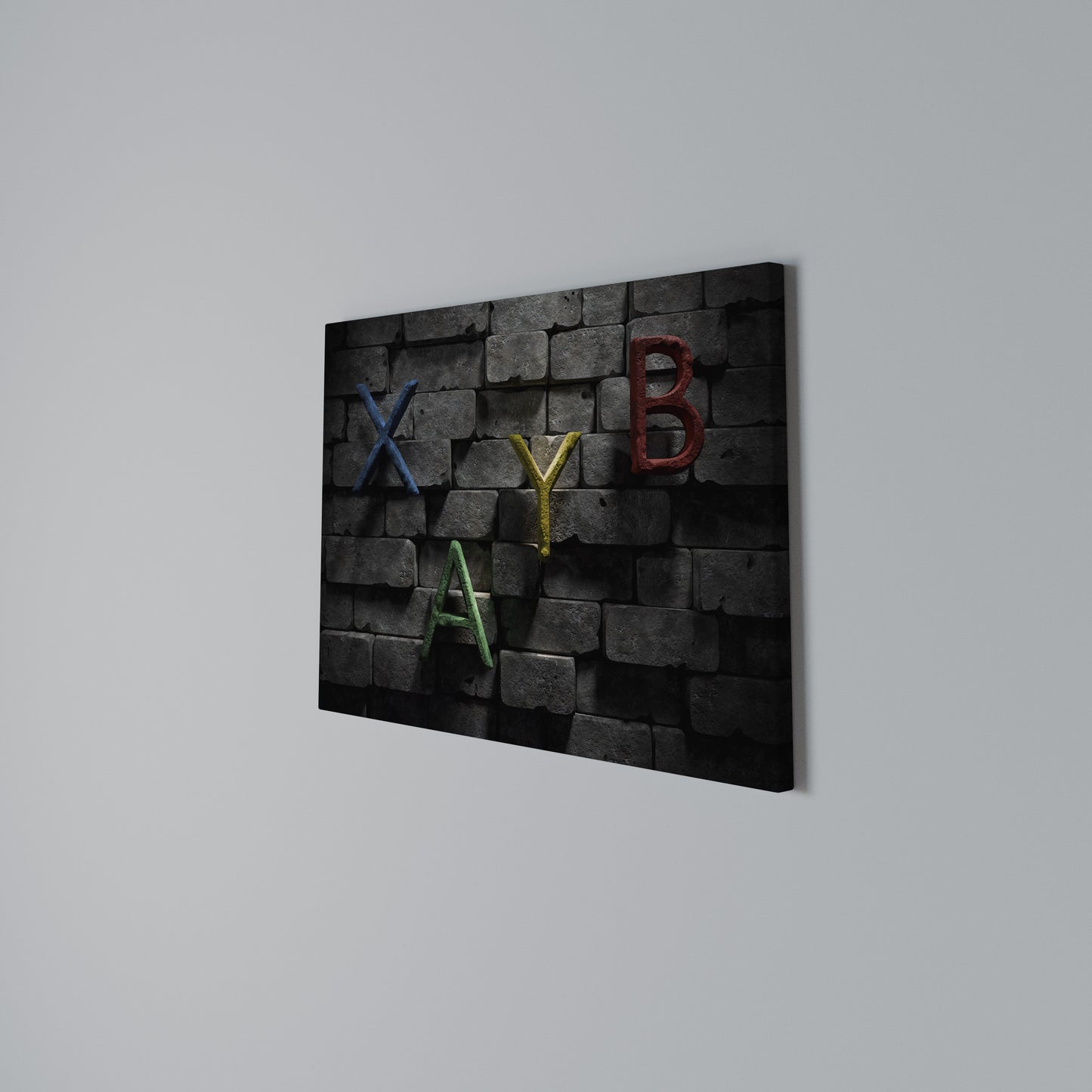 GAMER BRICK LETTERS Horizontal Canvas Print