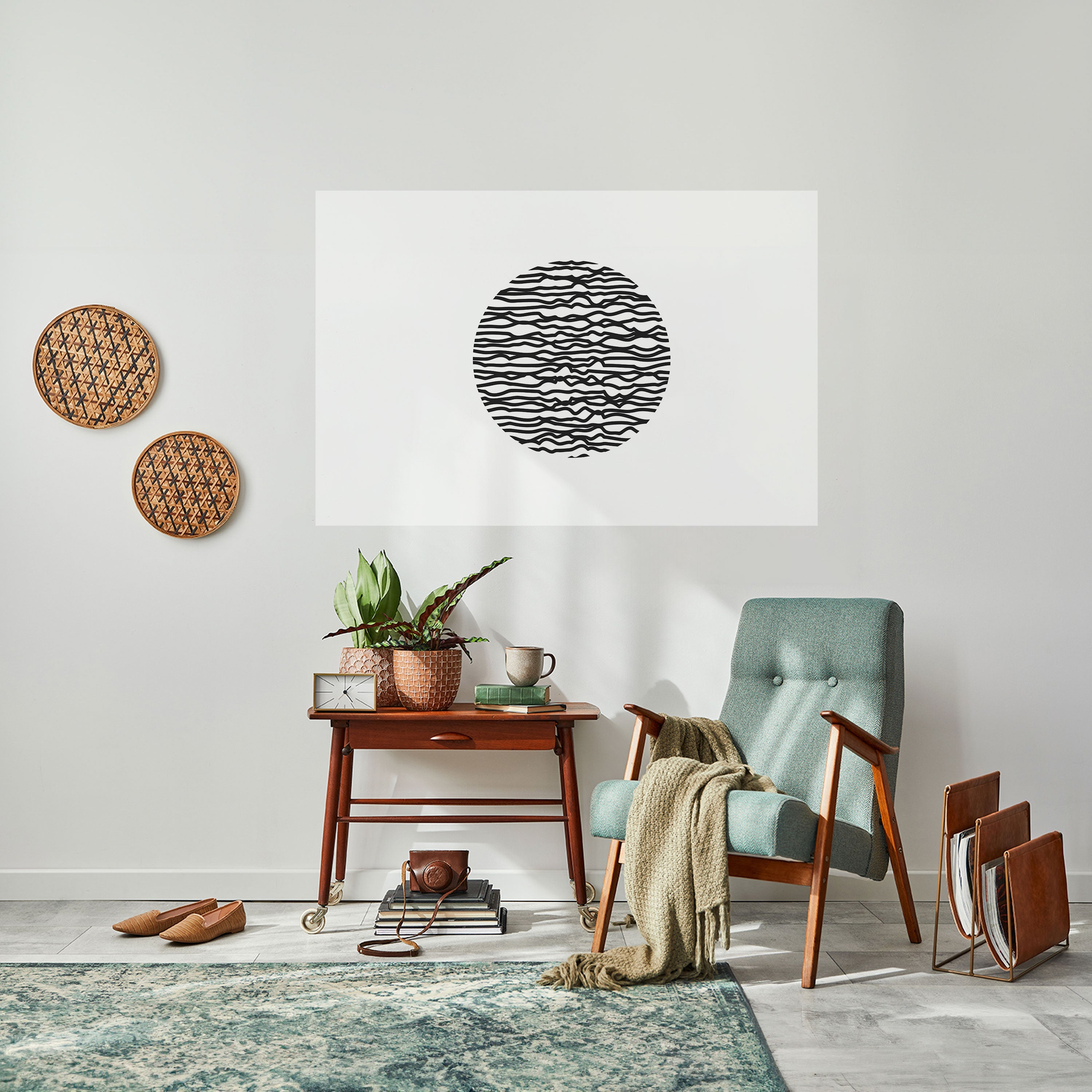 LUNA LINES Peel and Stick Horizontal Poster