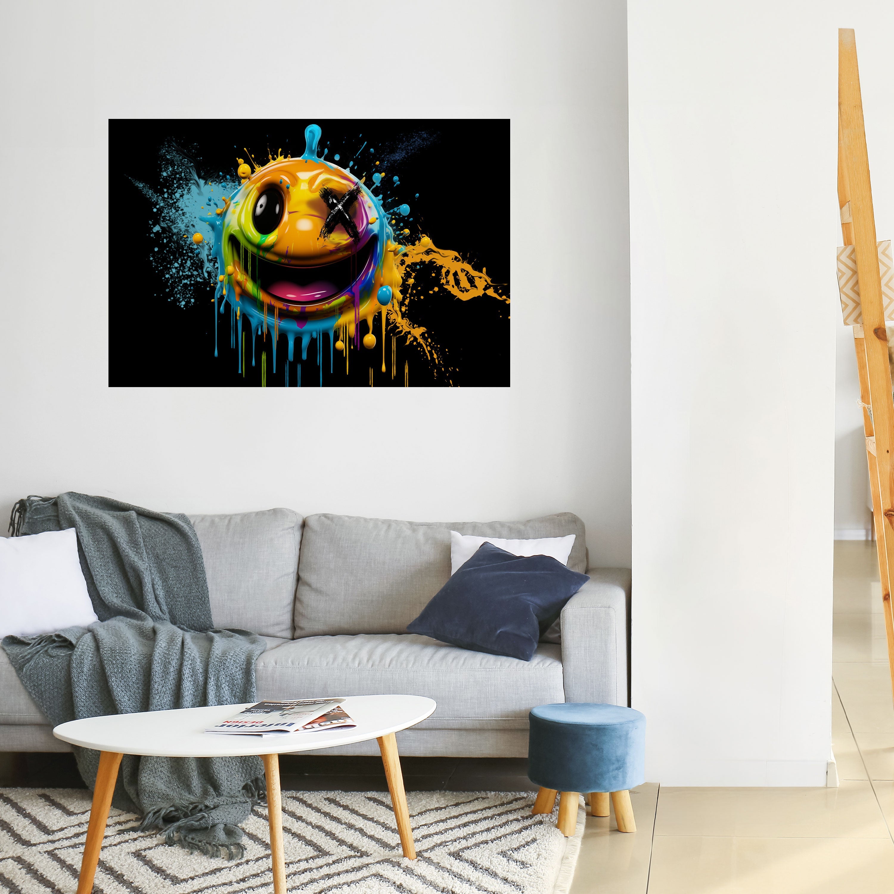 TRIPPY HAPPINESS Peel and Stick Horizontal Poster
