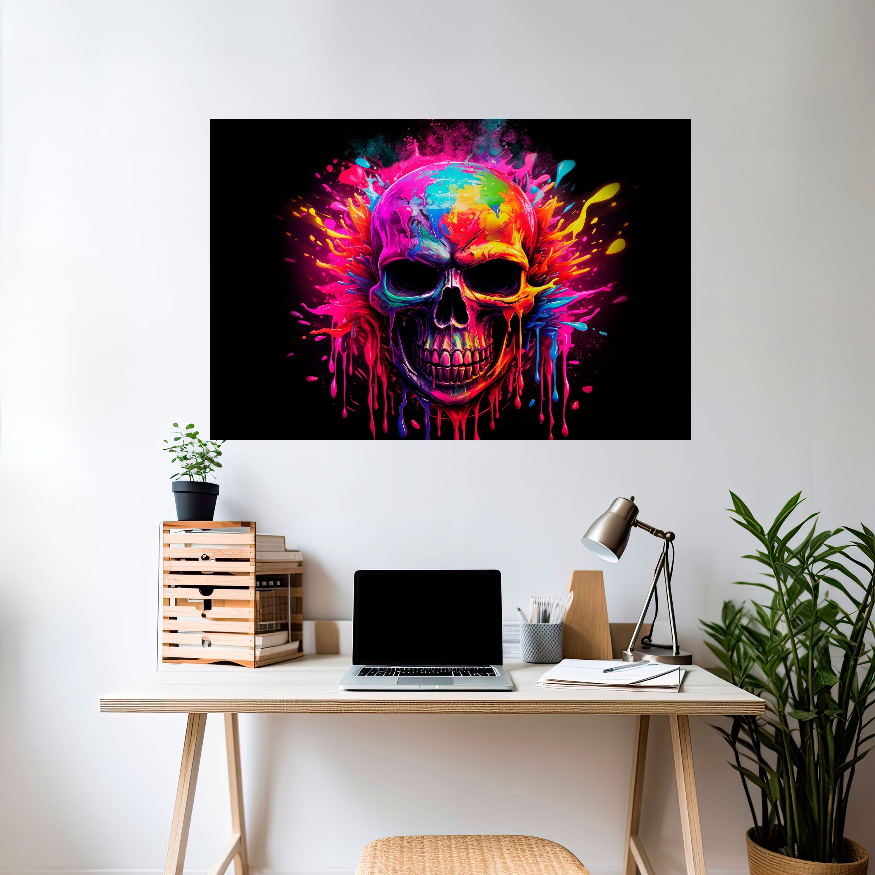 SKULL QUEST Peel and Stick Horizontal Poster