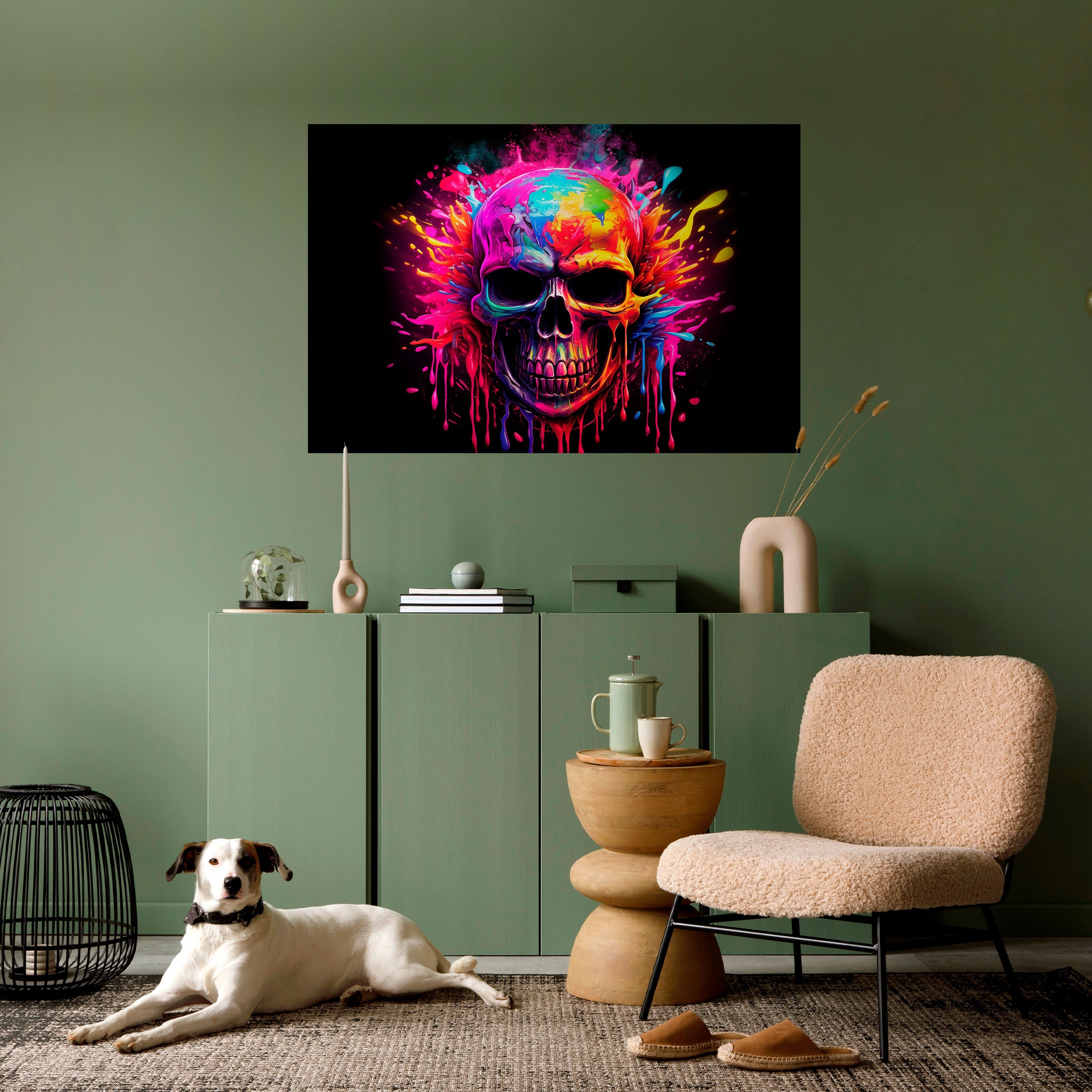 SKULL QUEST Peel and Stick Horizontal Poster