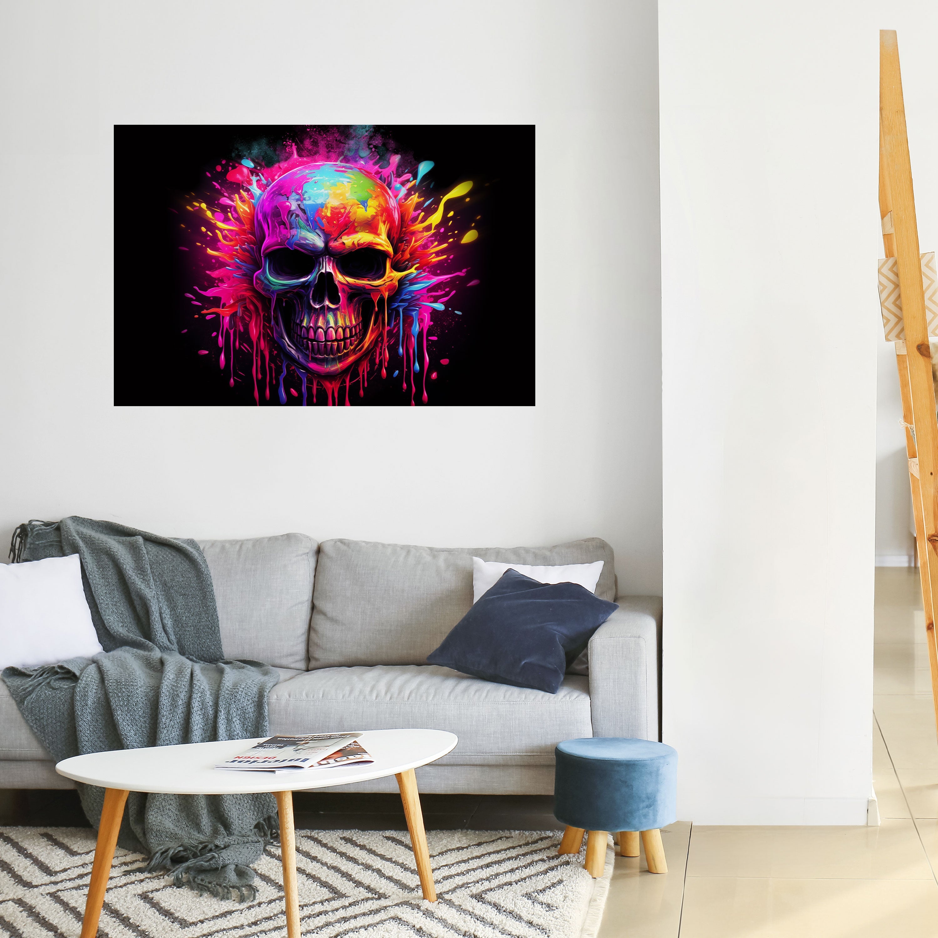 SKULL QUEST Peel and Stick Horizontal Poster