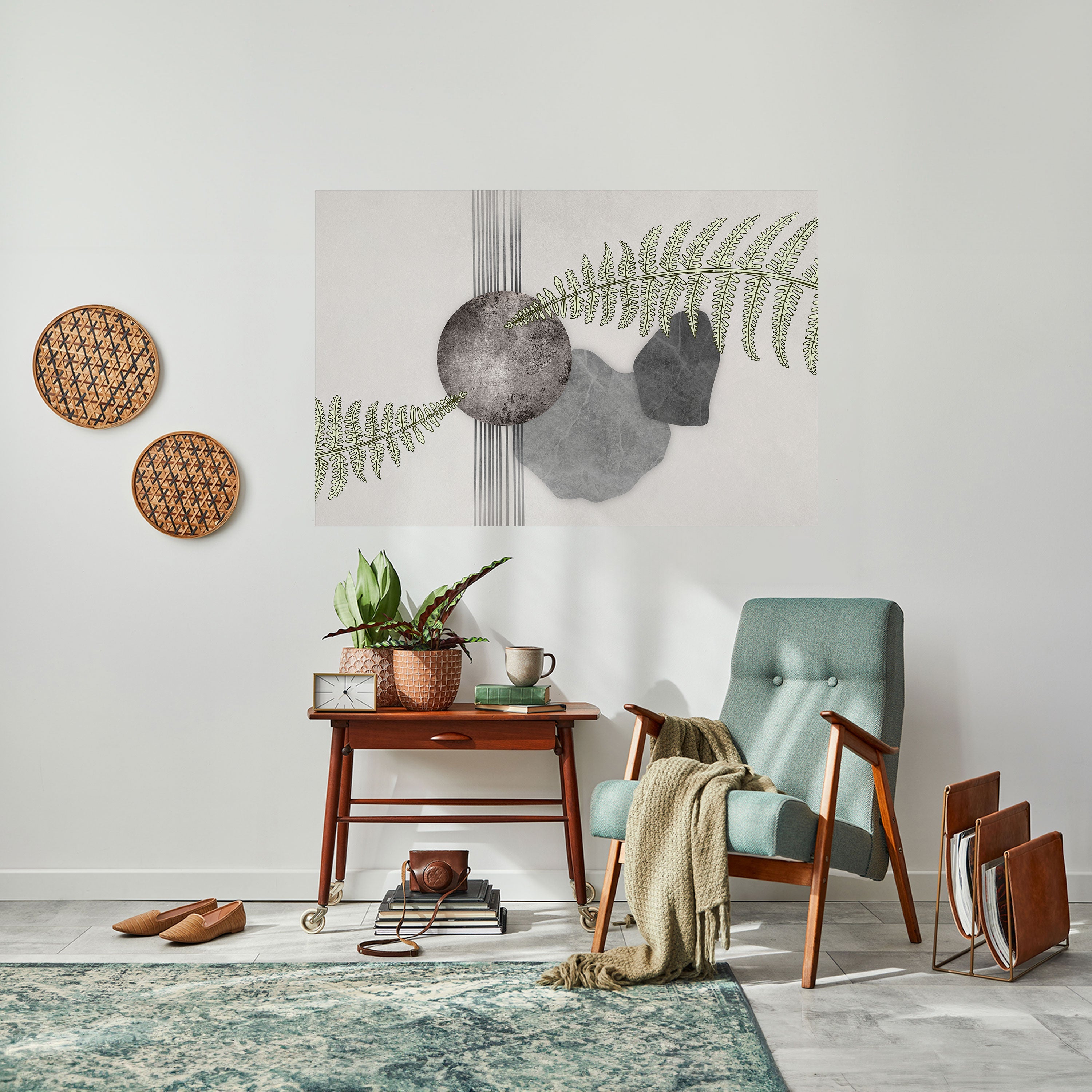 FERN MELANCHOLY Peel and Stick Horizontal Poster