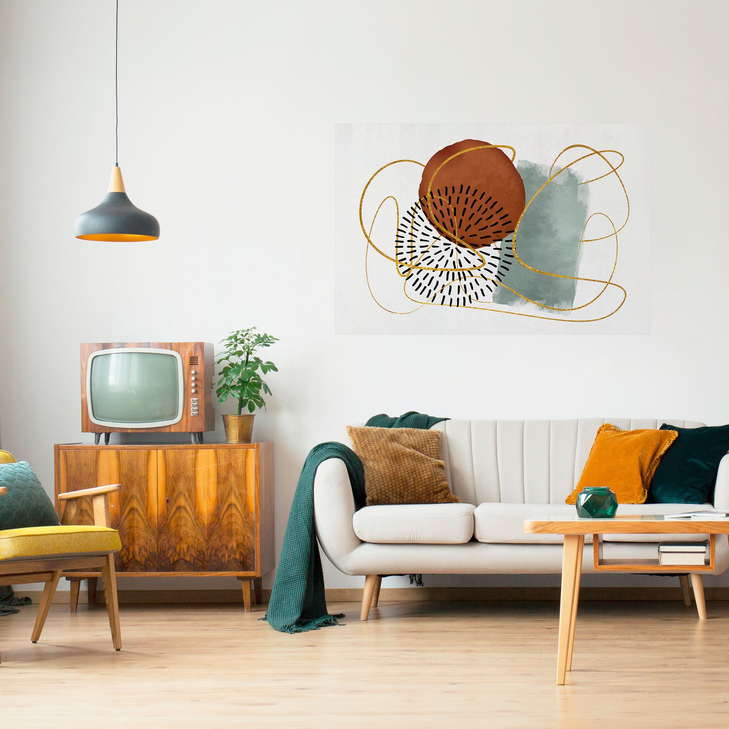 WRAPPED IN SHAPE Peel and Stick Horizontal Poster