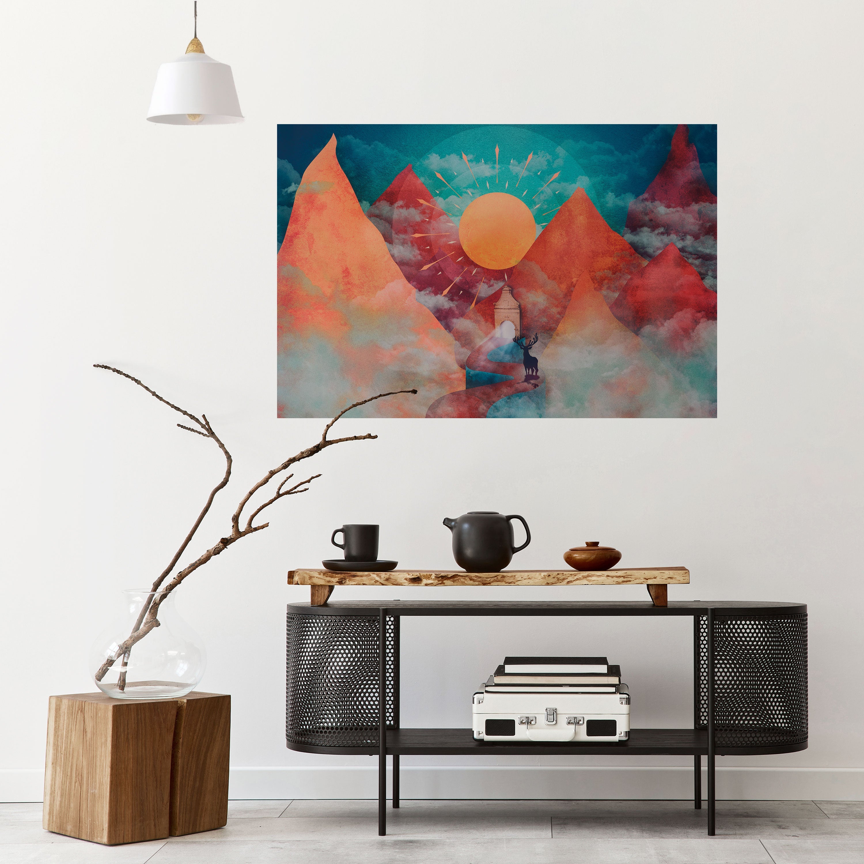 THE DEER MOUNTAIN Peel and Stick Horizontal Poster