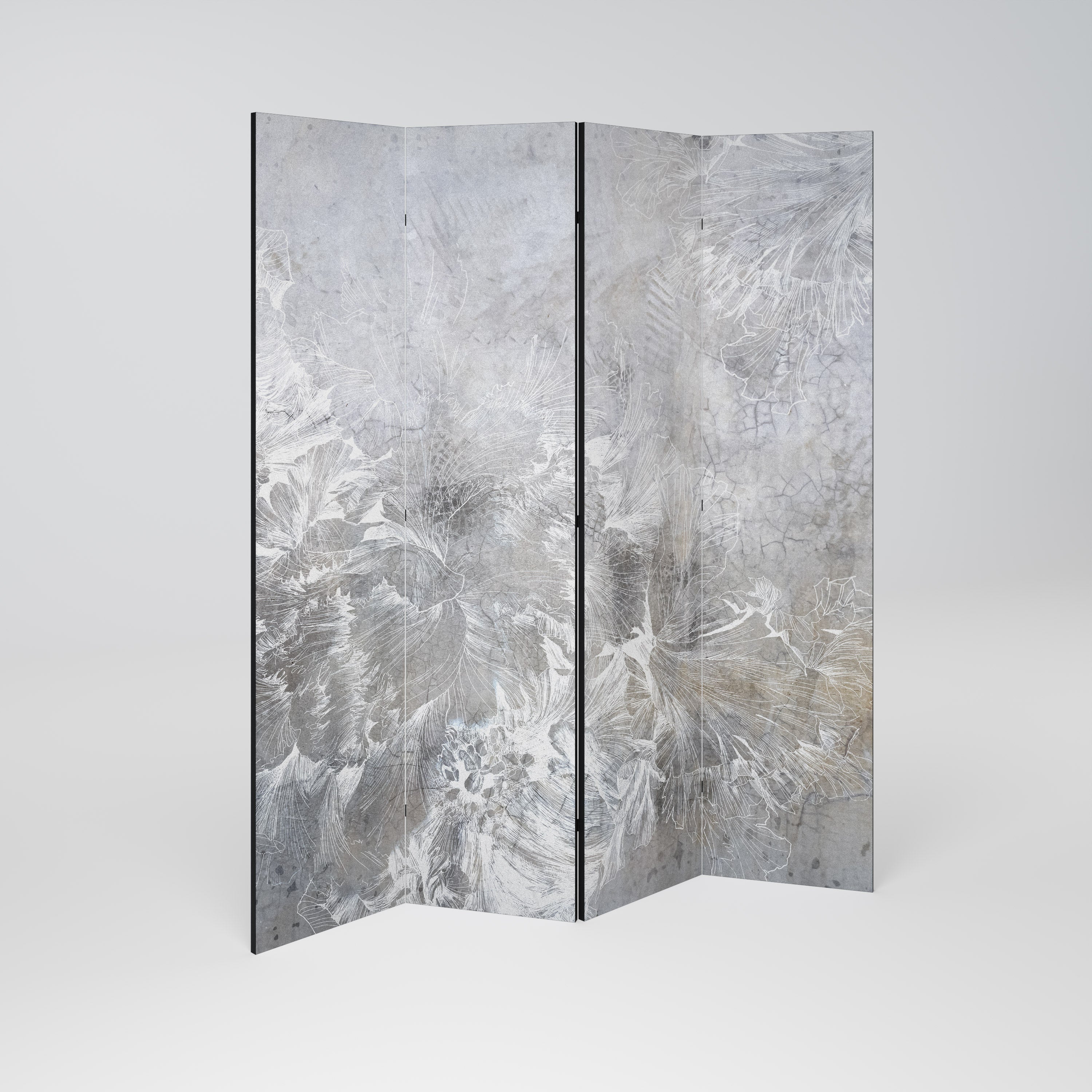 WHITE WHISPER Dekorativer 4-teiliger Raumteiler