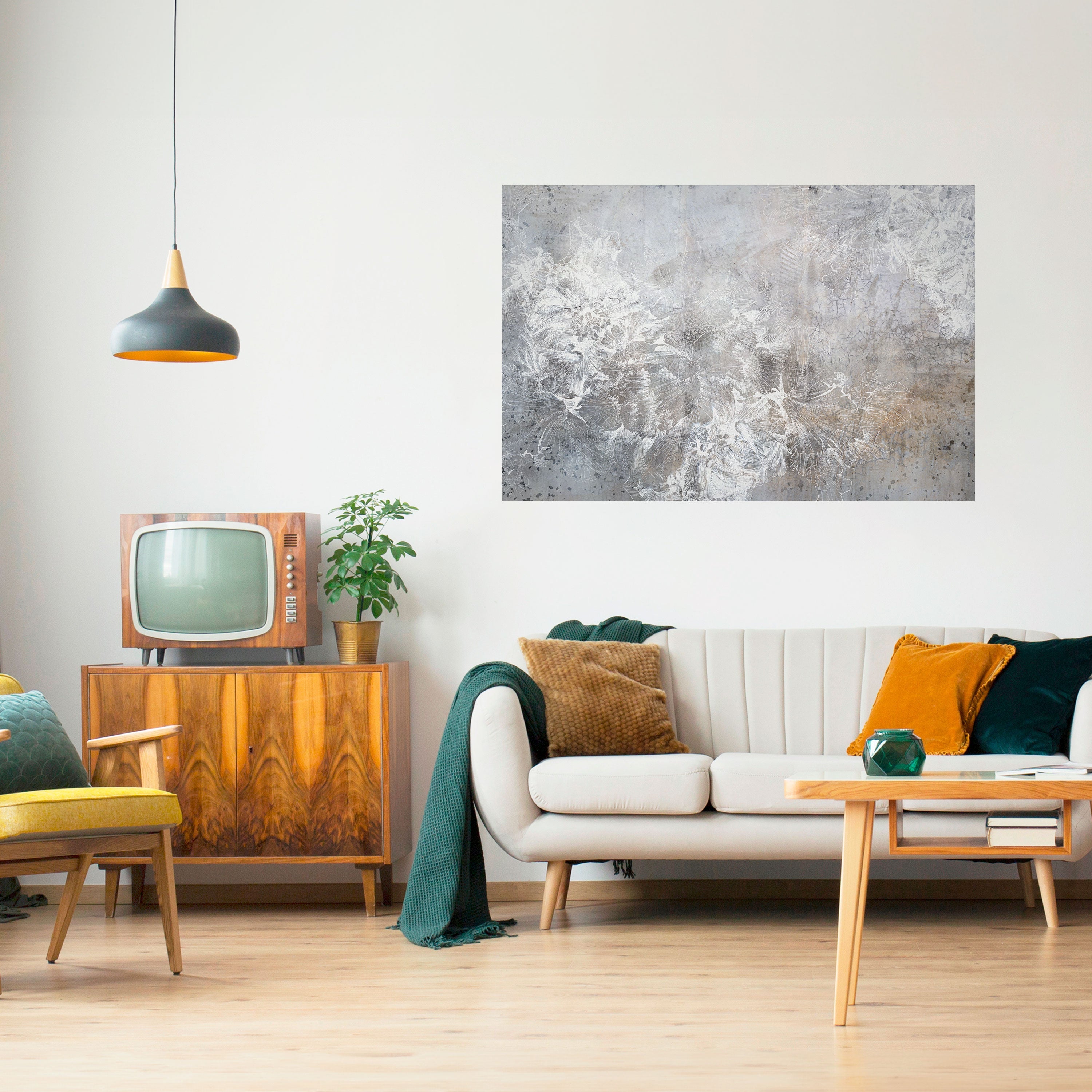 WHITE WHISPER Peel and Stick Horizontal Poster