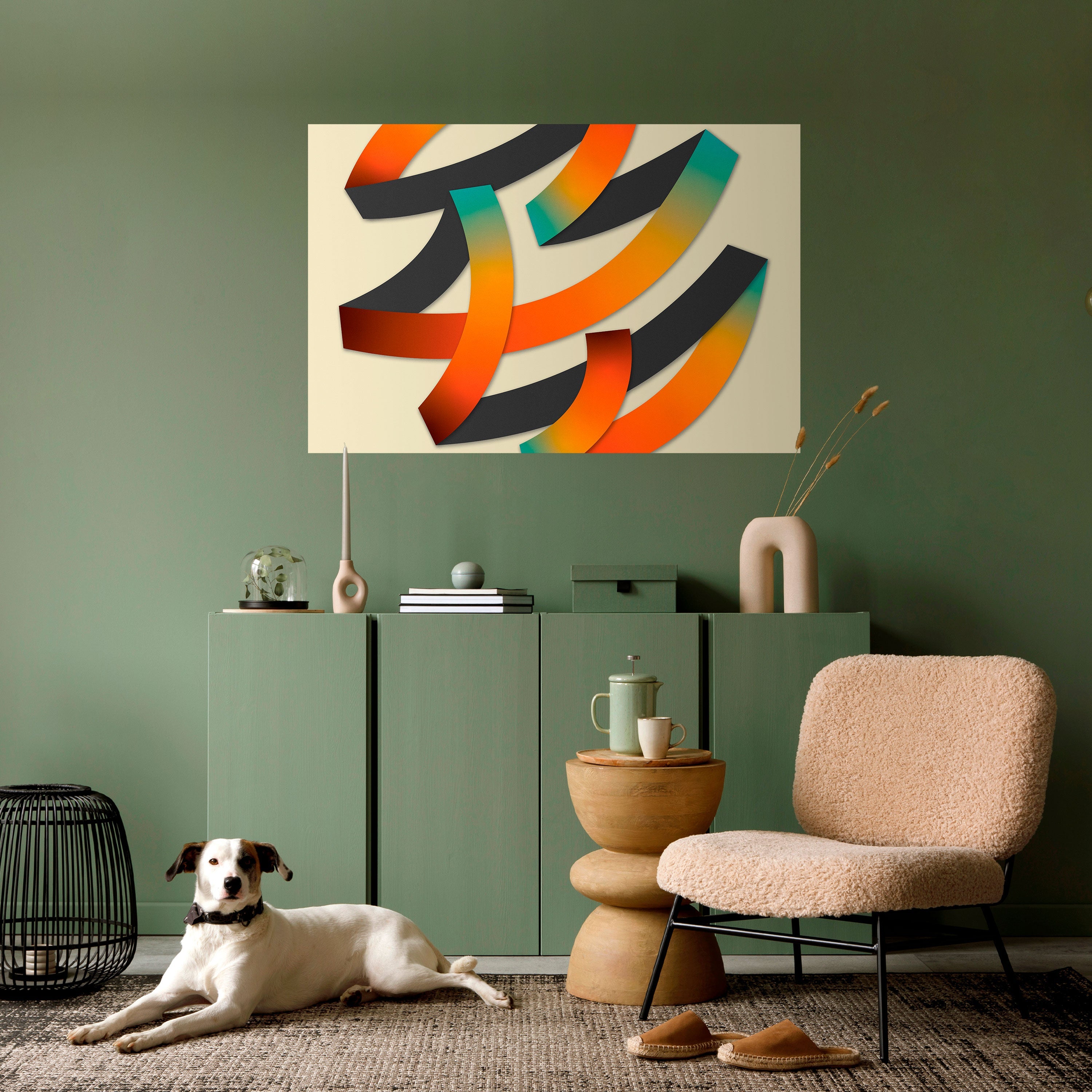 RIBBON REVERIE Peel and Stick Horizontal Poster