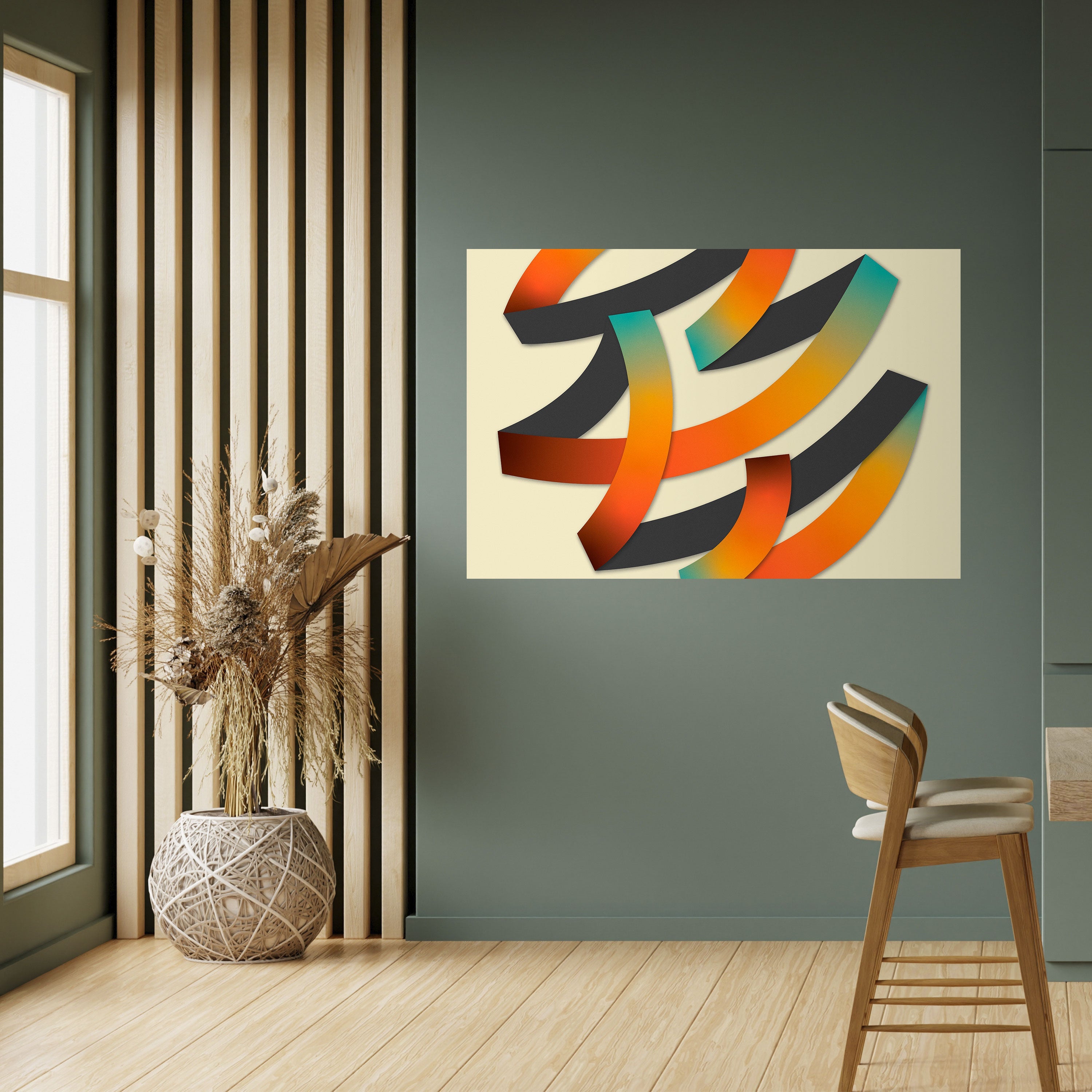 RIBBON REVERIE Peel and Stick Horizontal Poster