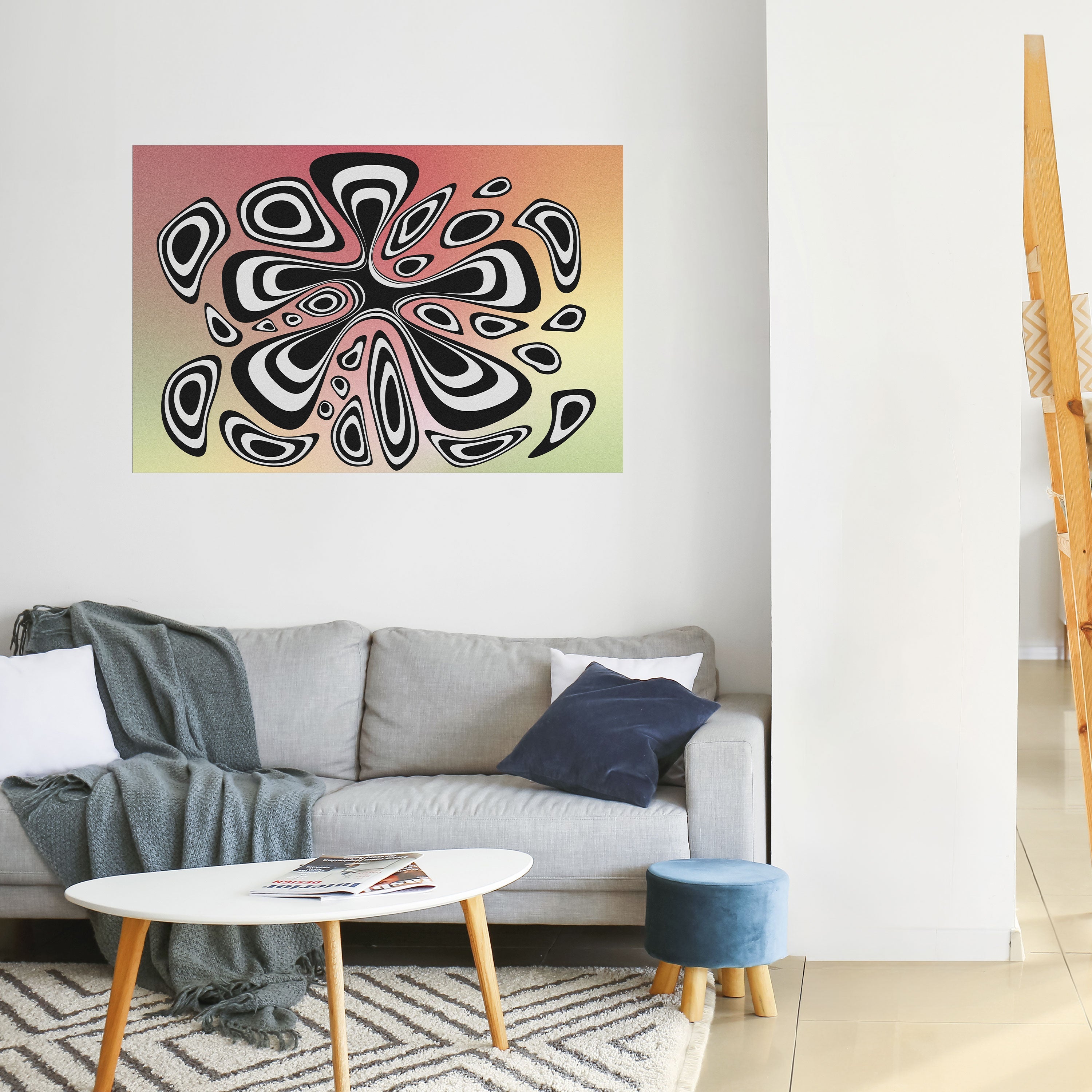 ILLUSIONARY SPLASH Peel and Stick Horizontal Poster