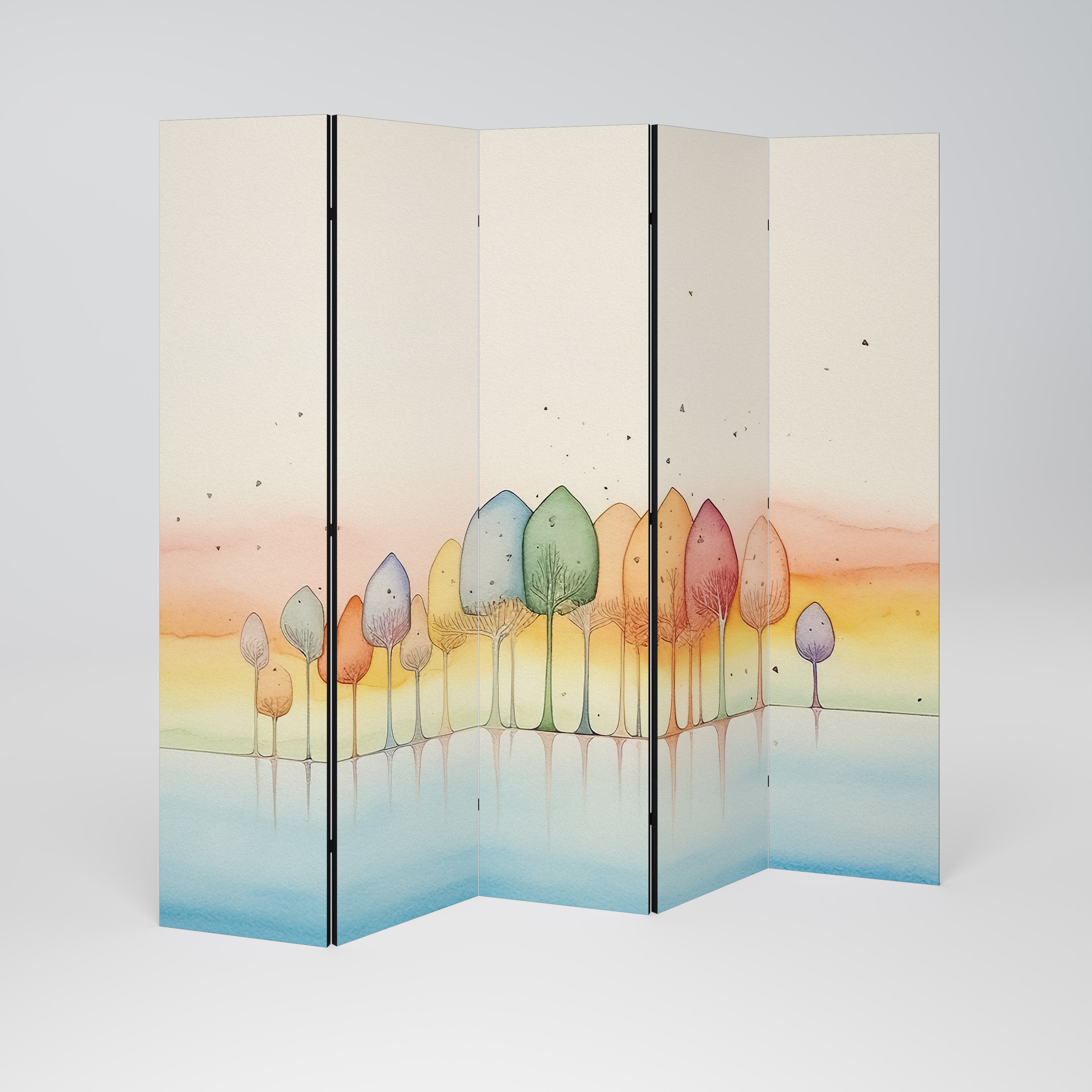 COLORFUL OASIS Dekorativer 5-teiliger Raumteiler