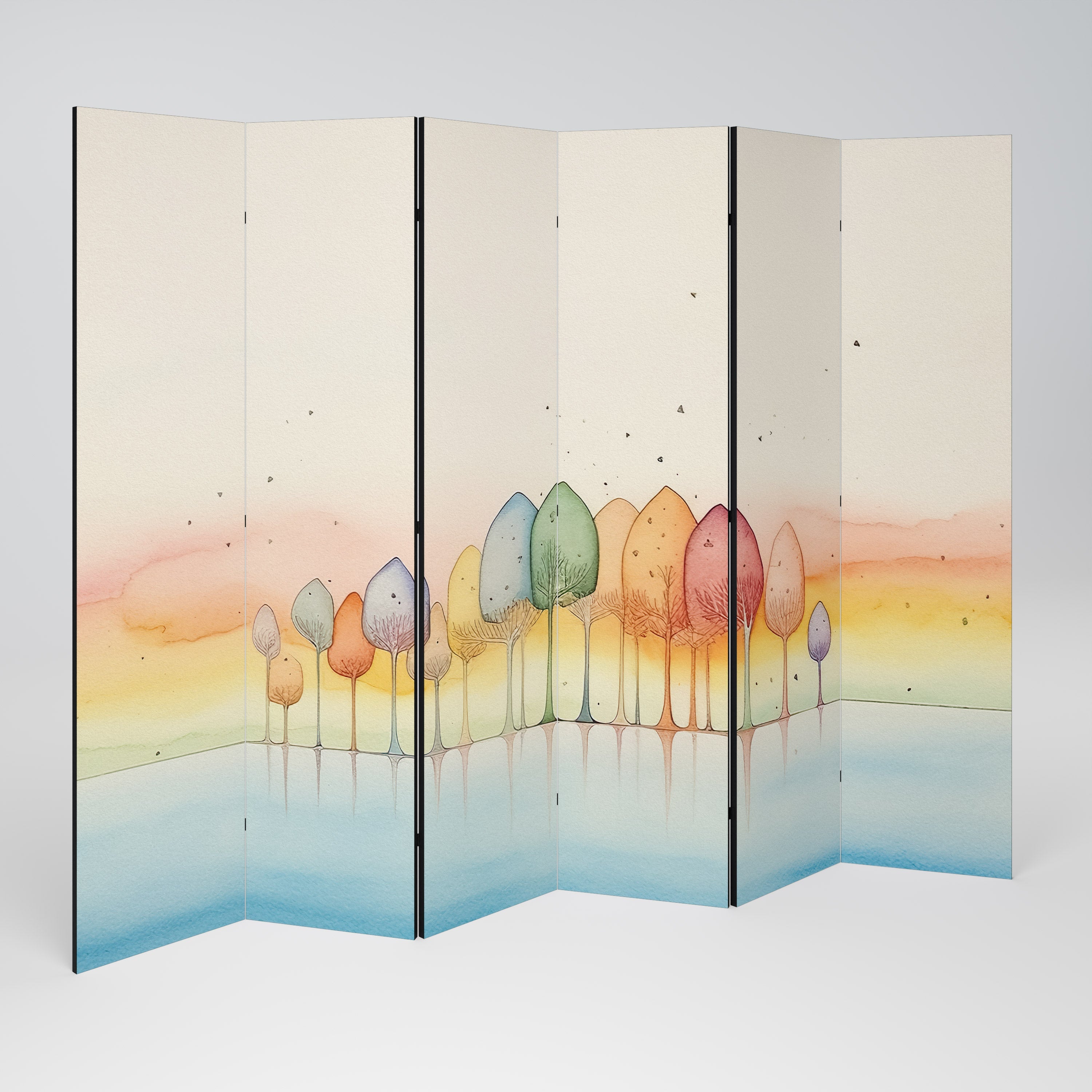 COLORFUL OASIS Dekorativer 6-teiliger Raumteiler