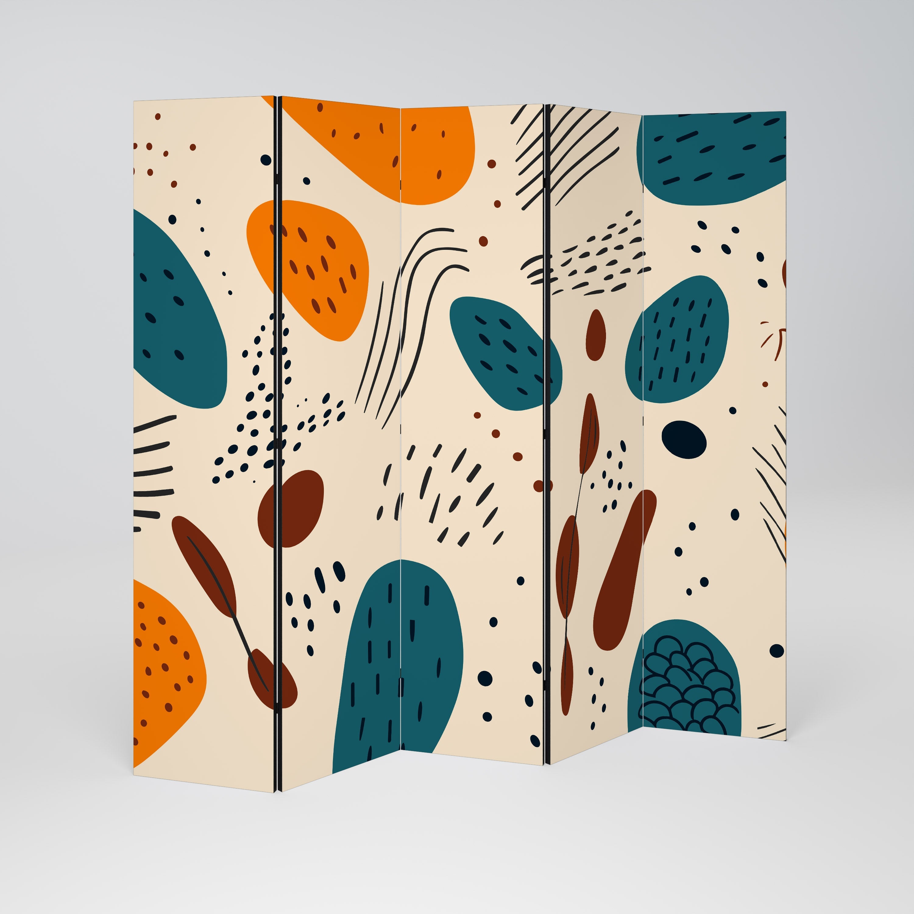 VIBRANT FRENZY Decorative 5-Panel Room Divider