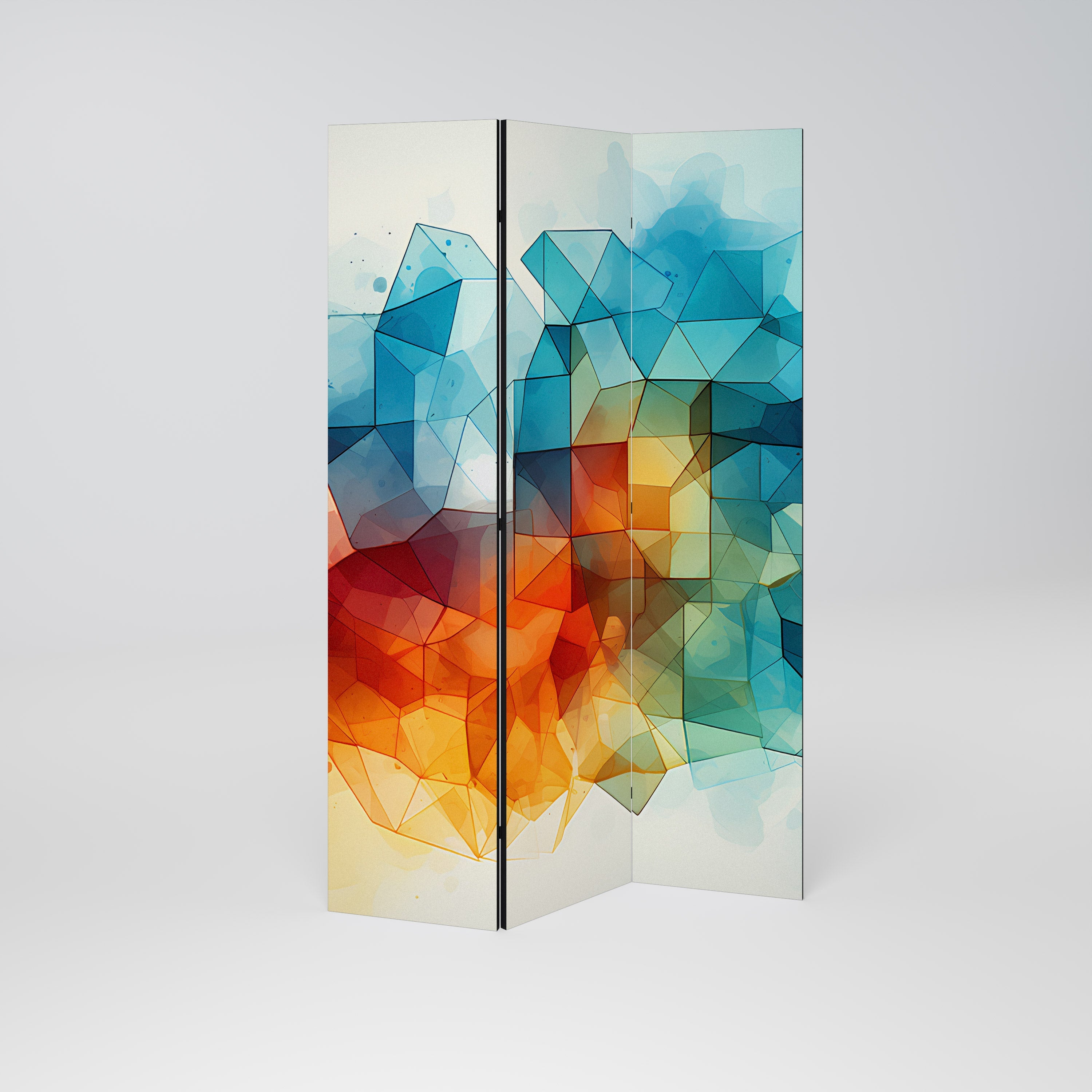 VIBRANT FACETS UNITE Dekorativer 3-teiliger Raumteiler
