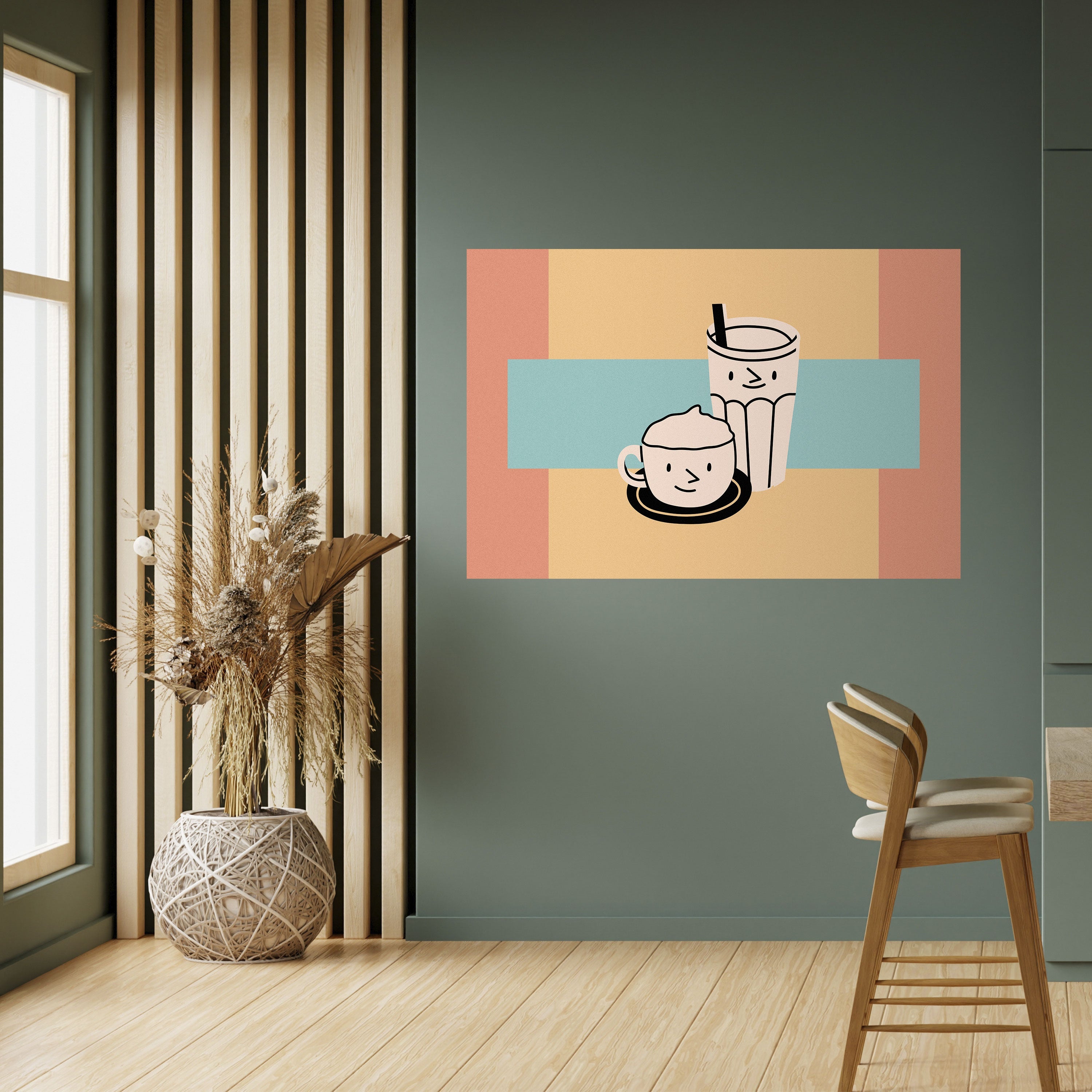 COFFEE PLEASURES Peel and Stick Horizontal Poster