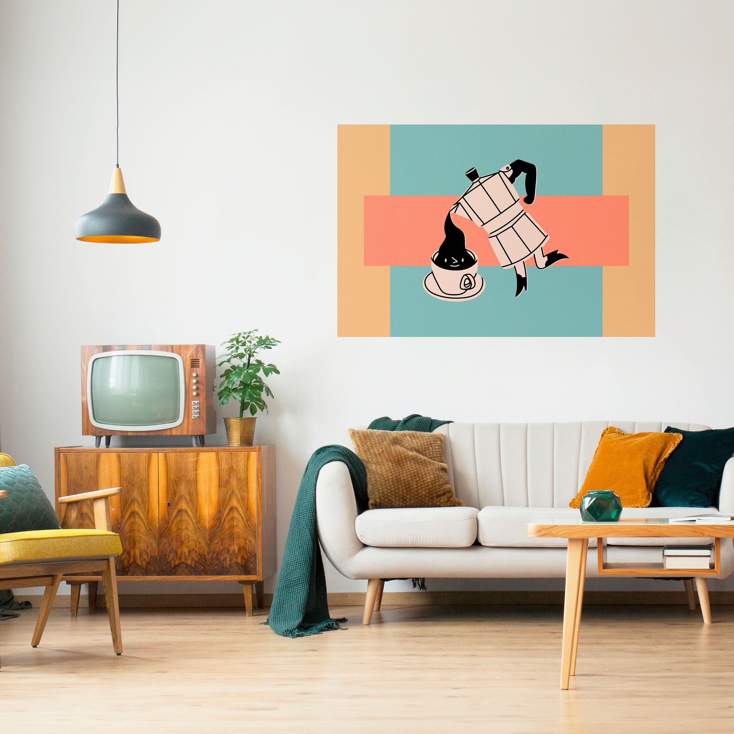 POWER ESPRESSO Peel and Stick Horizontal Poster