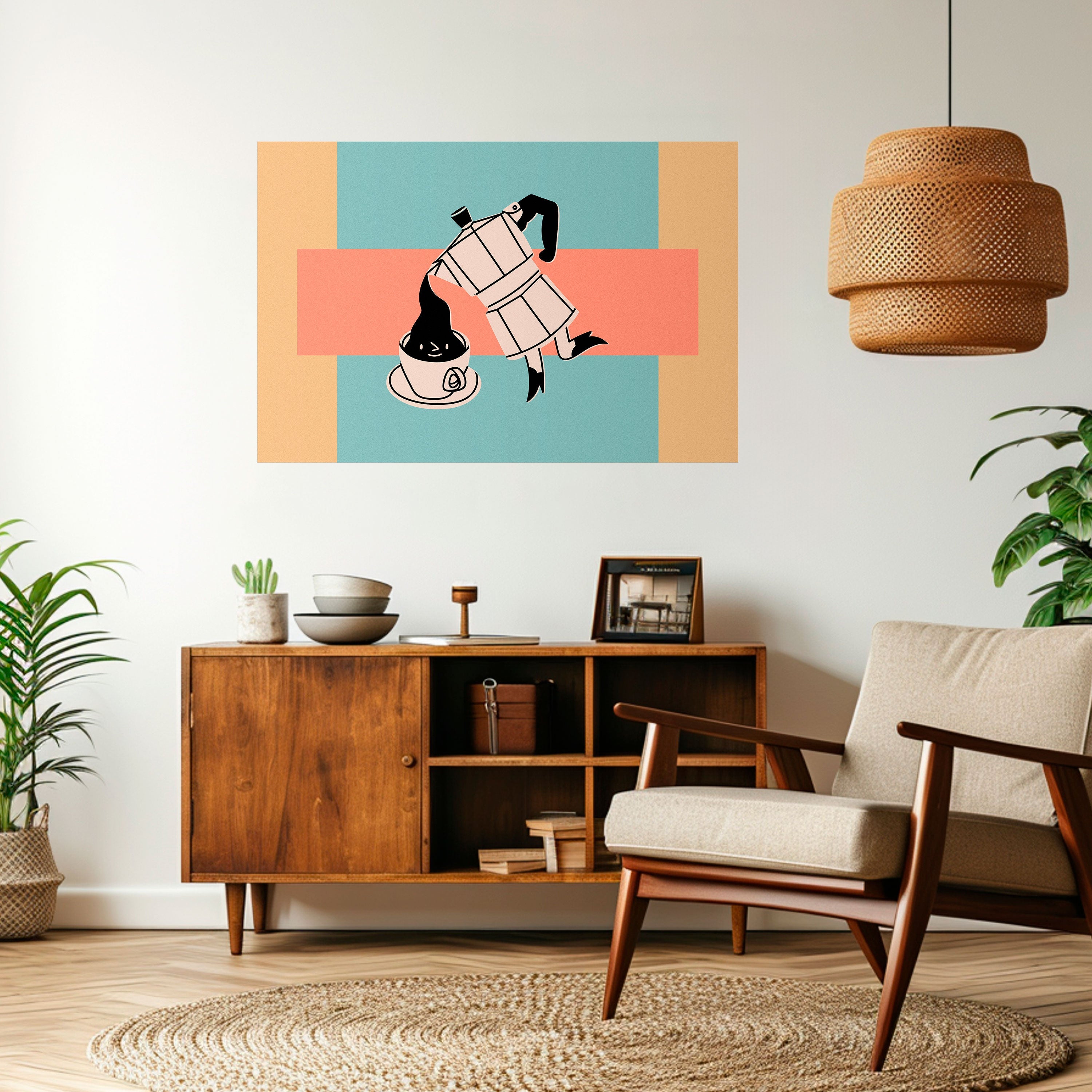 POWER ESPRESSO Peel and Stick Horizontal Poster