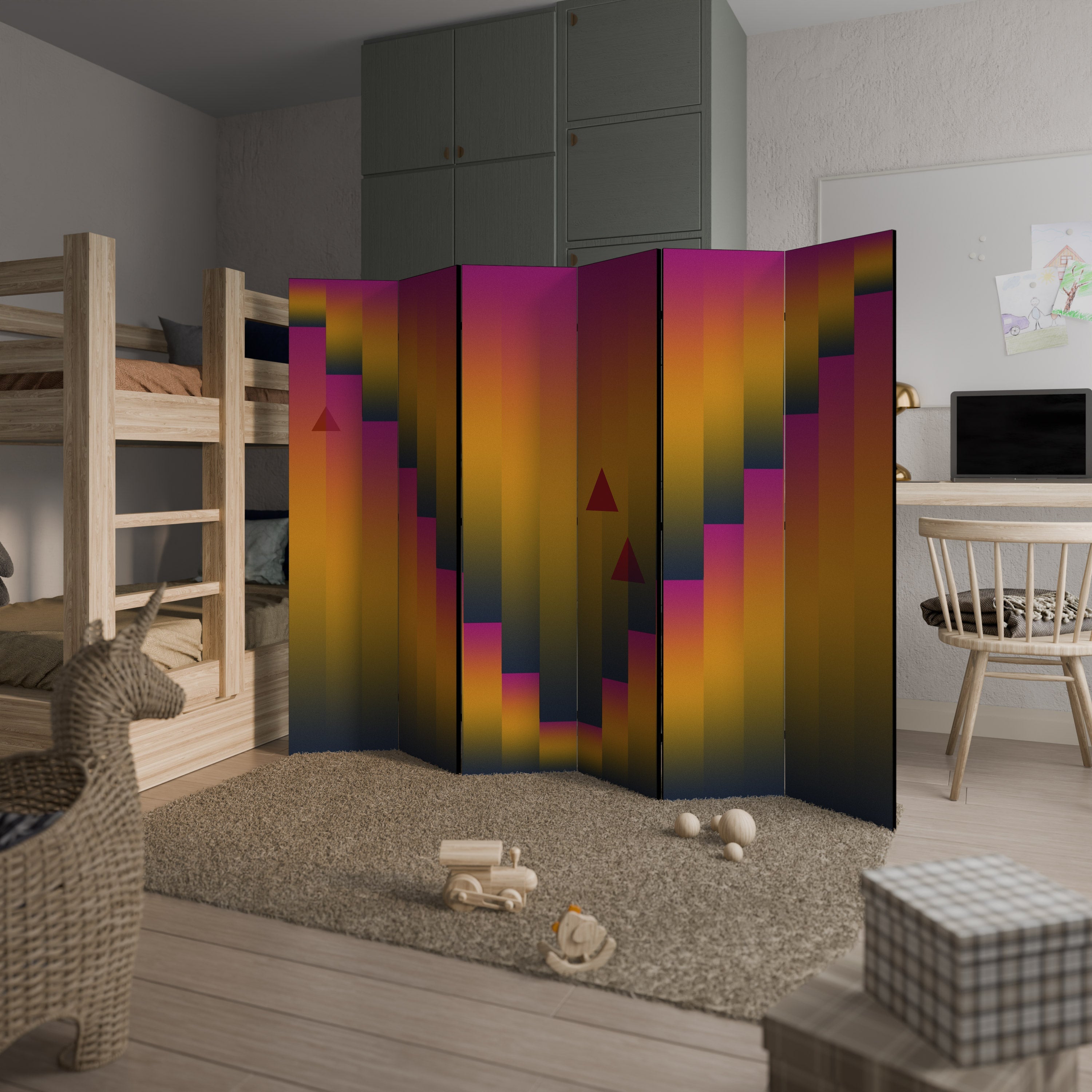 GOLDEN FADE Decorative 6-Panel Room Divider
