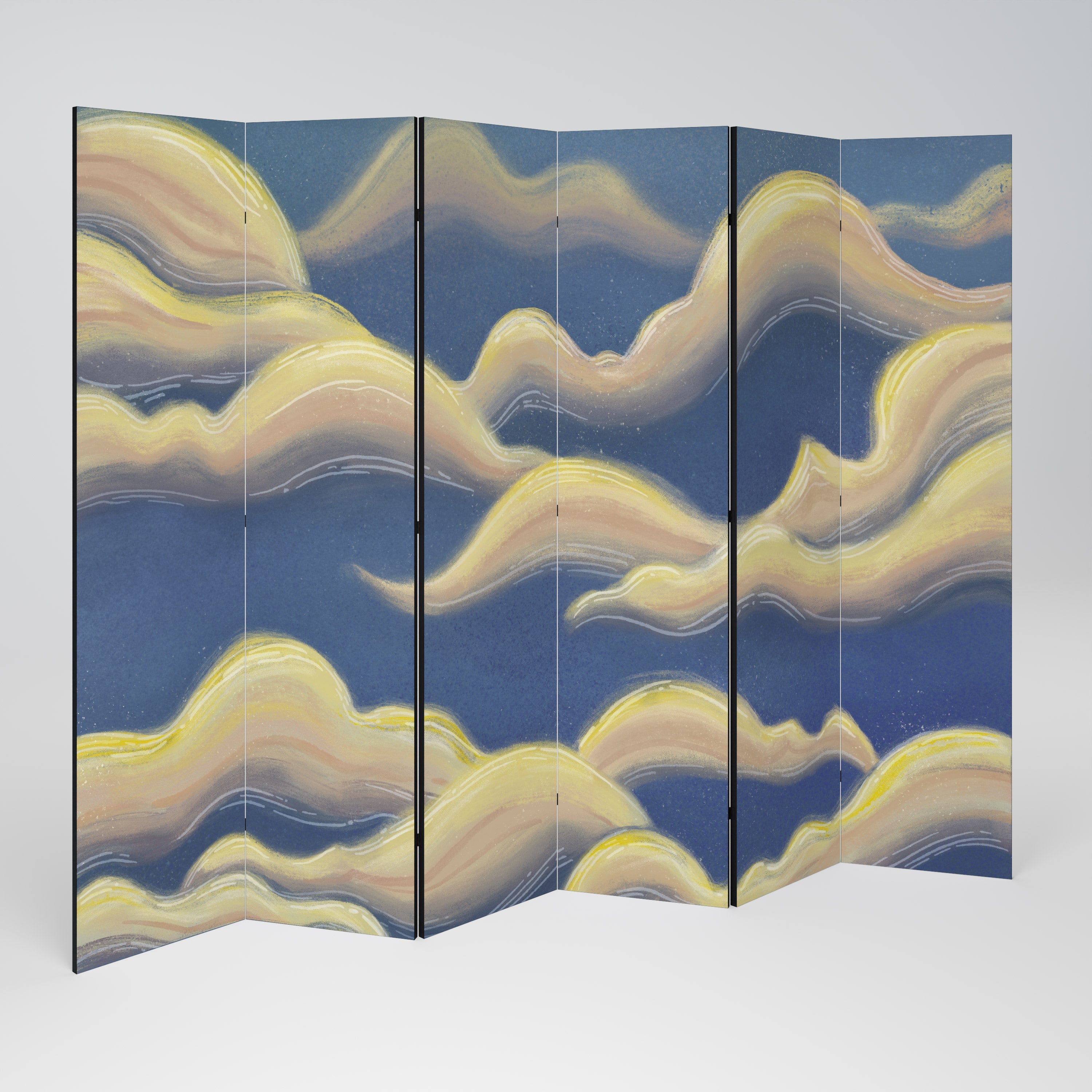 CLOUD RUFFLE Dekorativer 6-teiliger Raumteiler