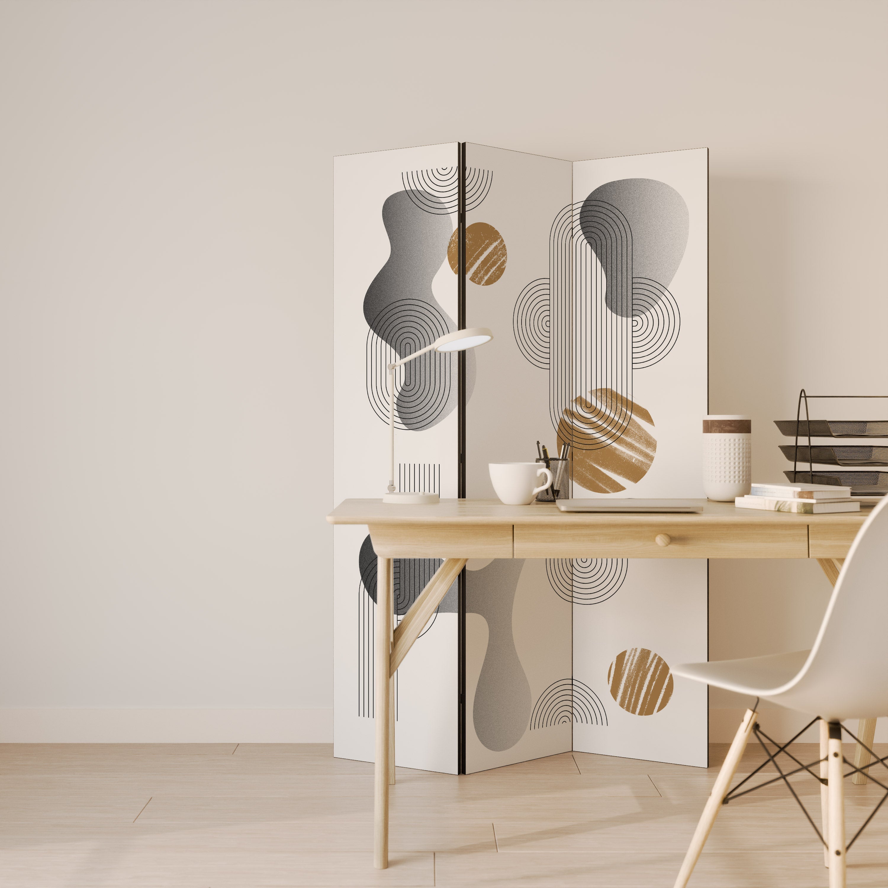 CLEAR CREATIONS Dekorativer 3-teiliger Raumteiler