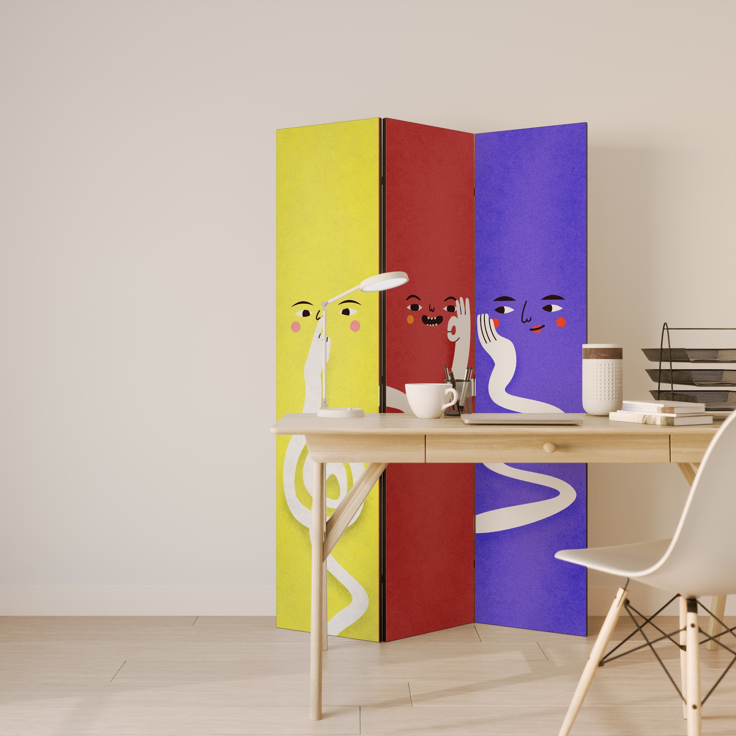 LIVELY FEATURES Dekorativer 3-teiliger Raumteiler