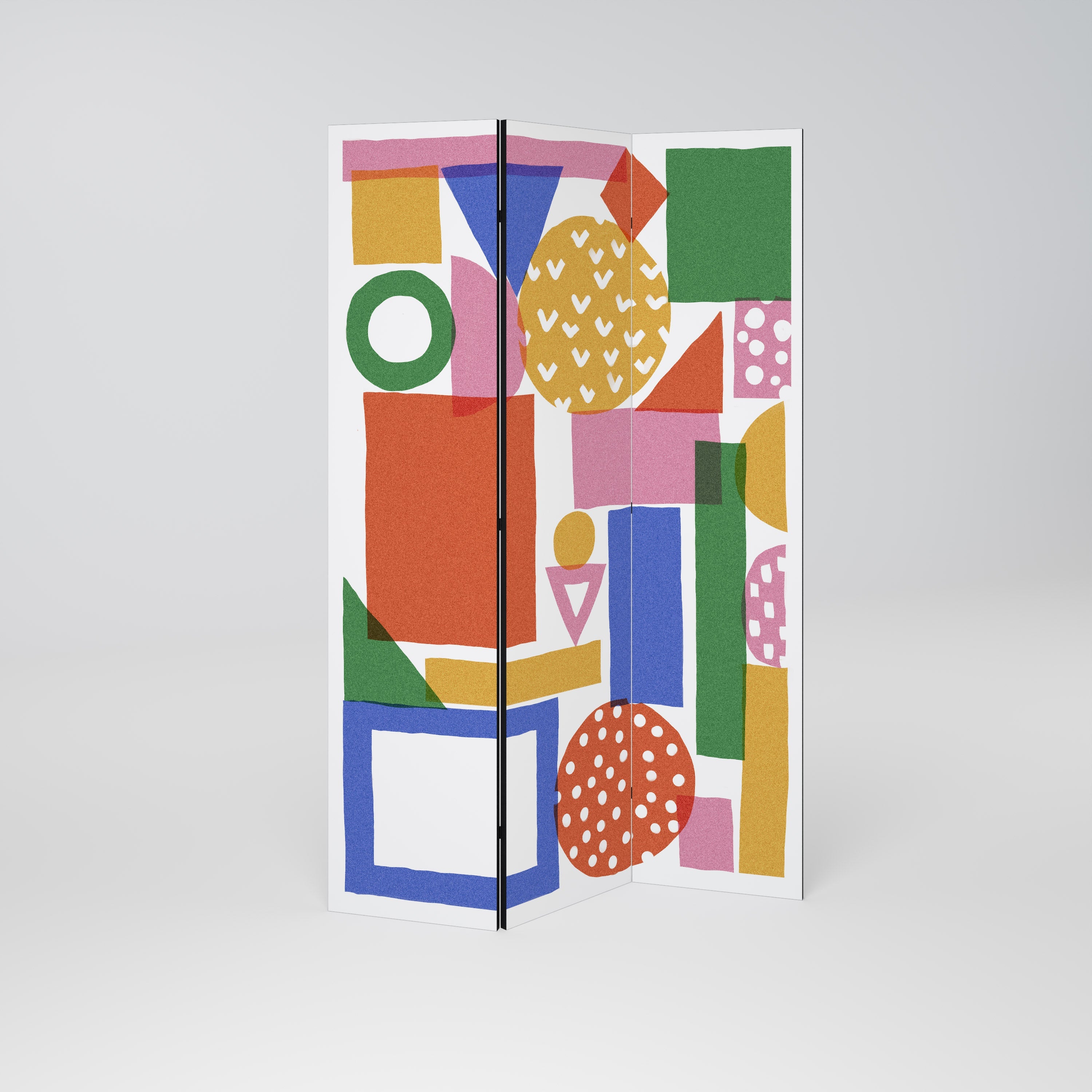 GEOMETRIC GLIMMER Dekorativer 3-teiliger Raumteiler