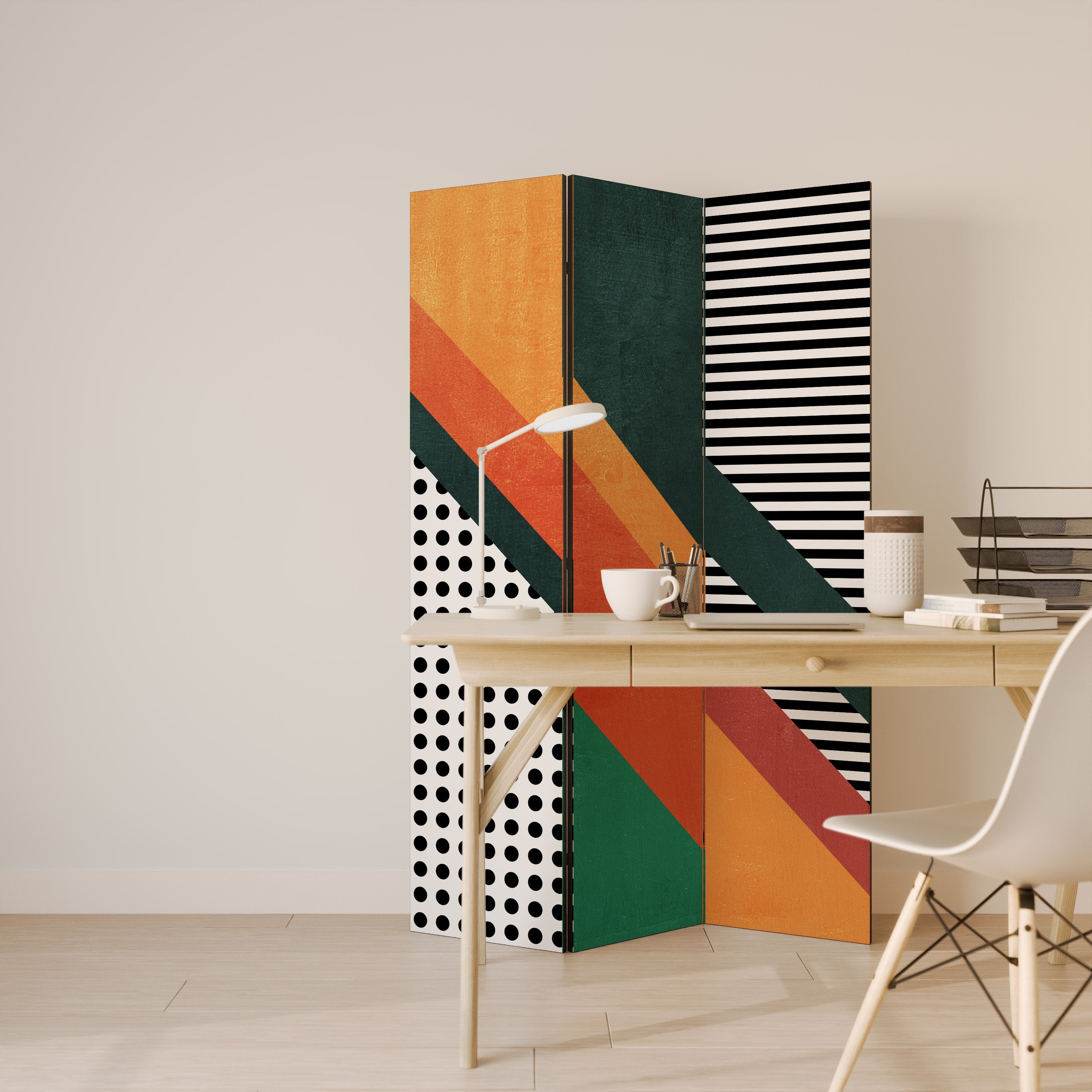 MAKESHIFT ARTISTRY Dekorativer 3-teiliger Raumteiler