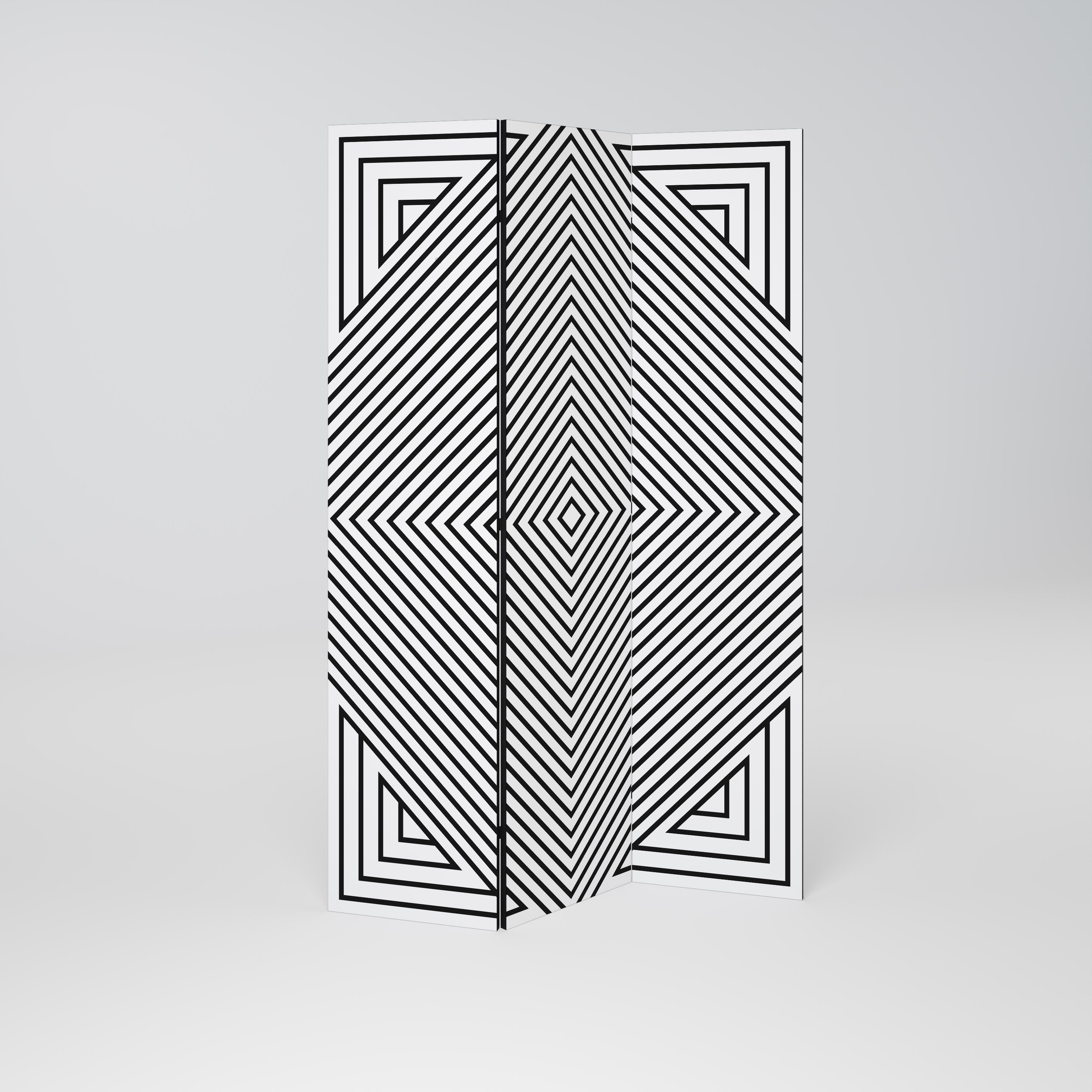 POLYGON ILLUSION Dekorativer 3-teiliger Raumteiler