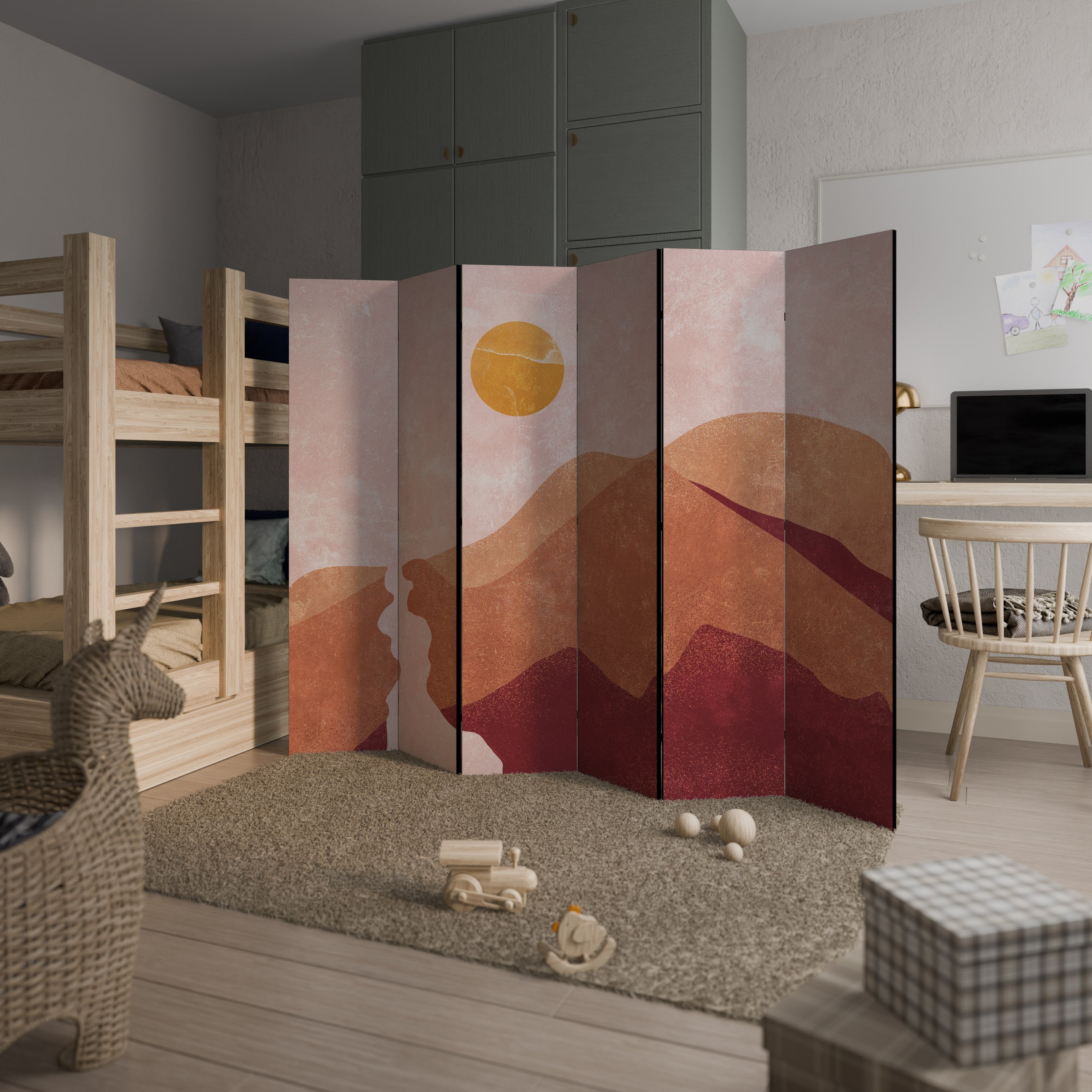 LUMINOUS SUNLIGHT Dekorativer 6-teiliger Raumteiler