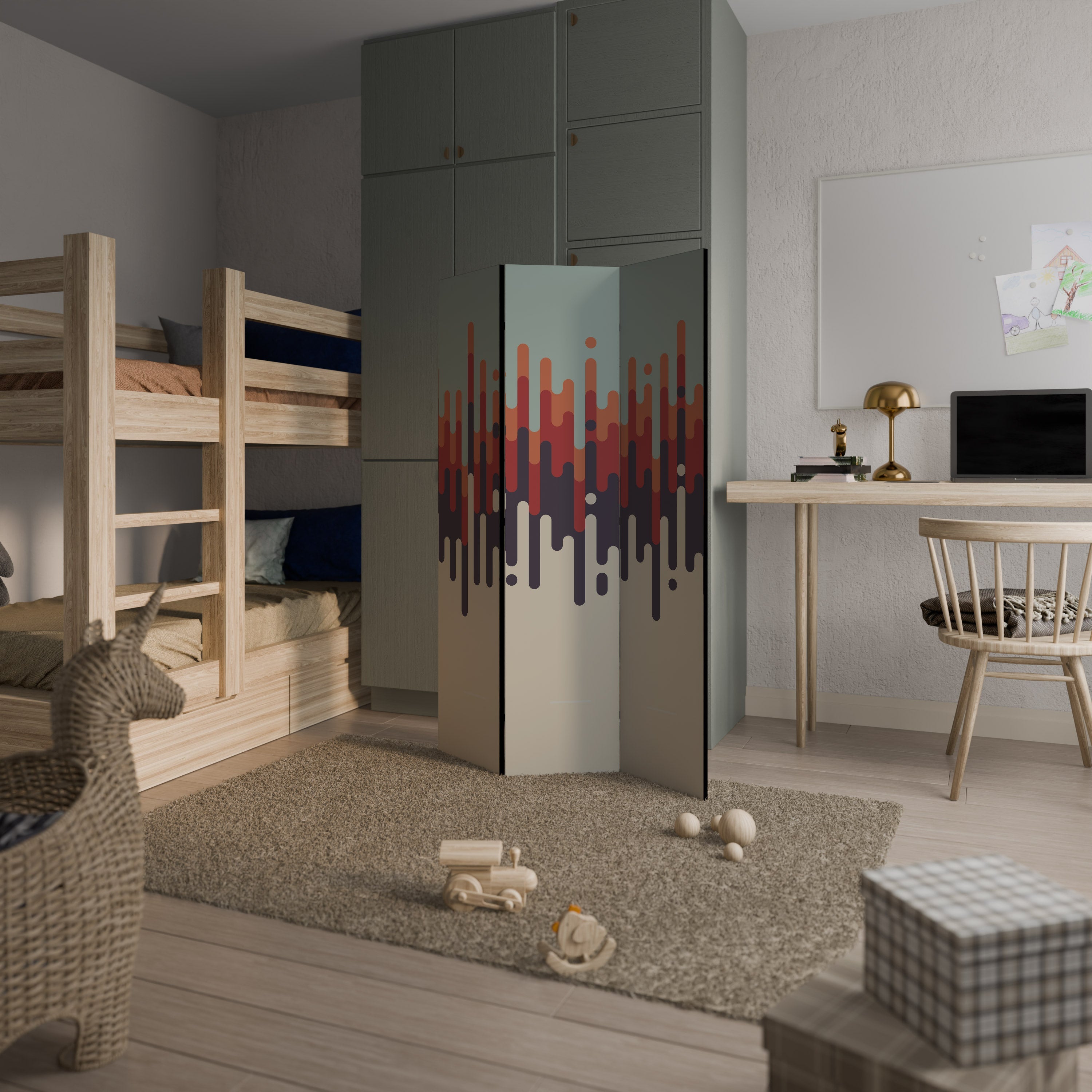 CHROMA CONTOURS Dekorativer 3-teiliger Raumteiler