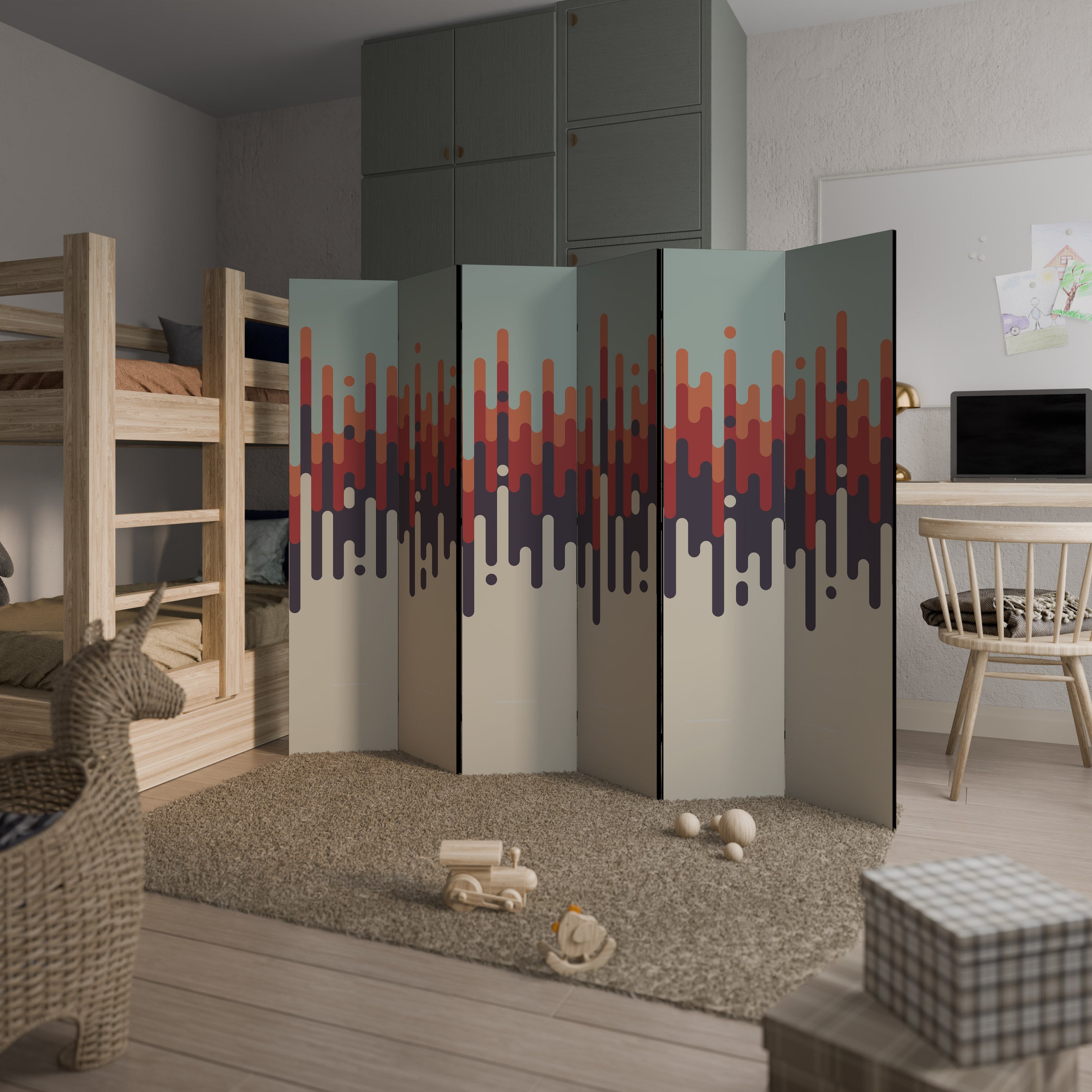 CHROMA CONTOURS Dekorativer 6-teiliger Raumteiler