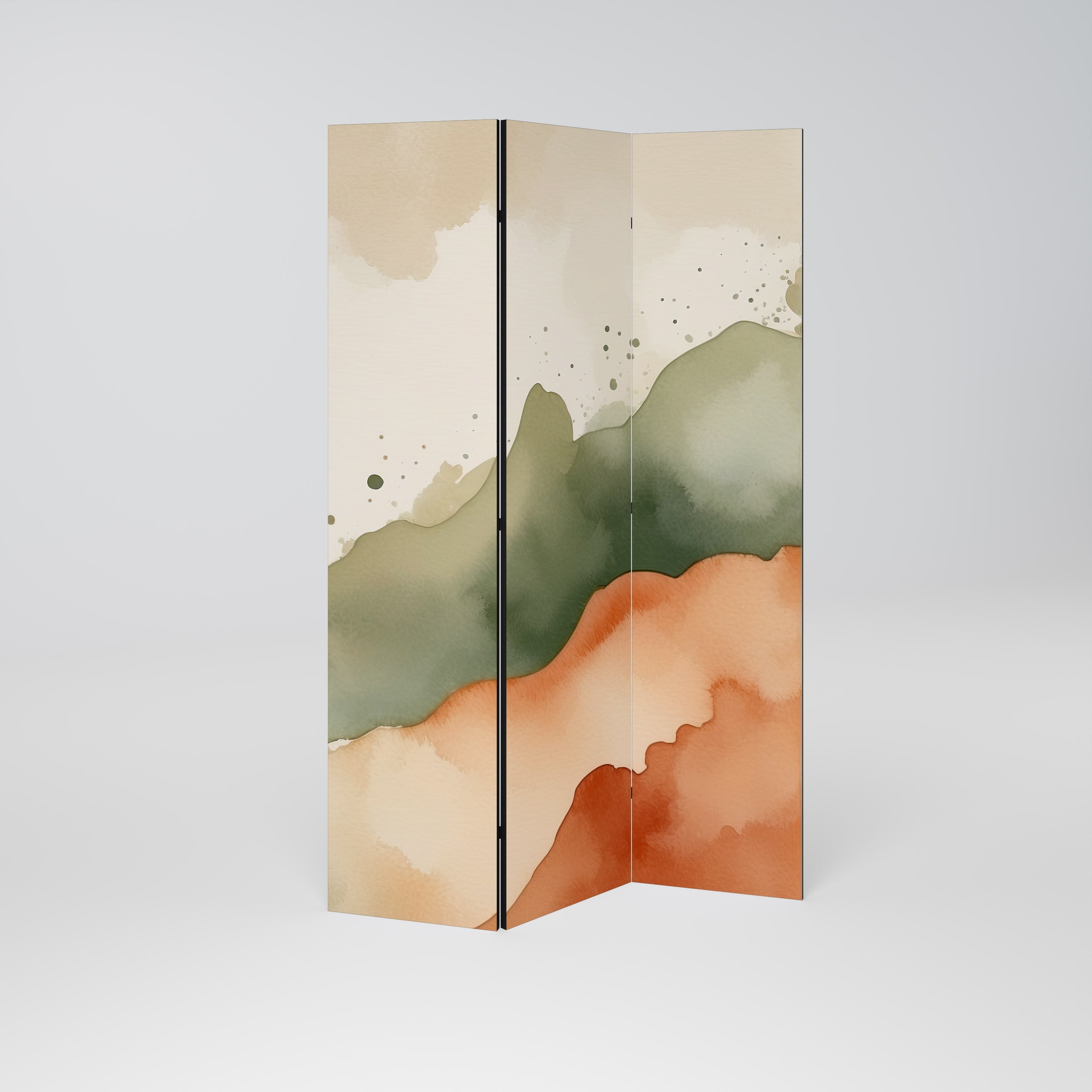 Dekorativer 3-teiliger Raumteiler „Watercolor Peaks“