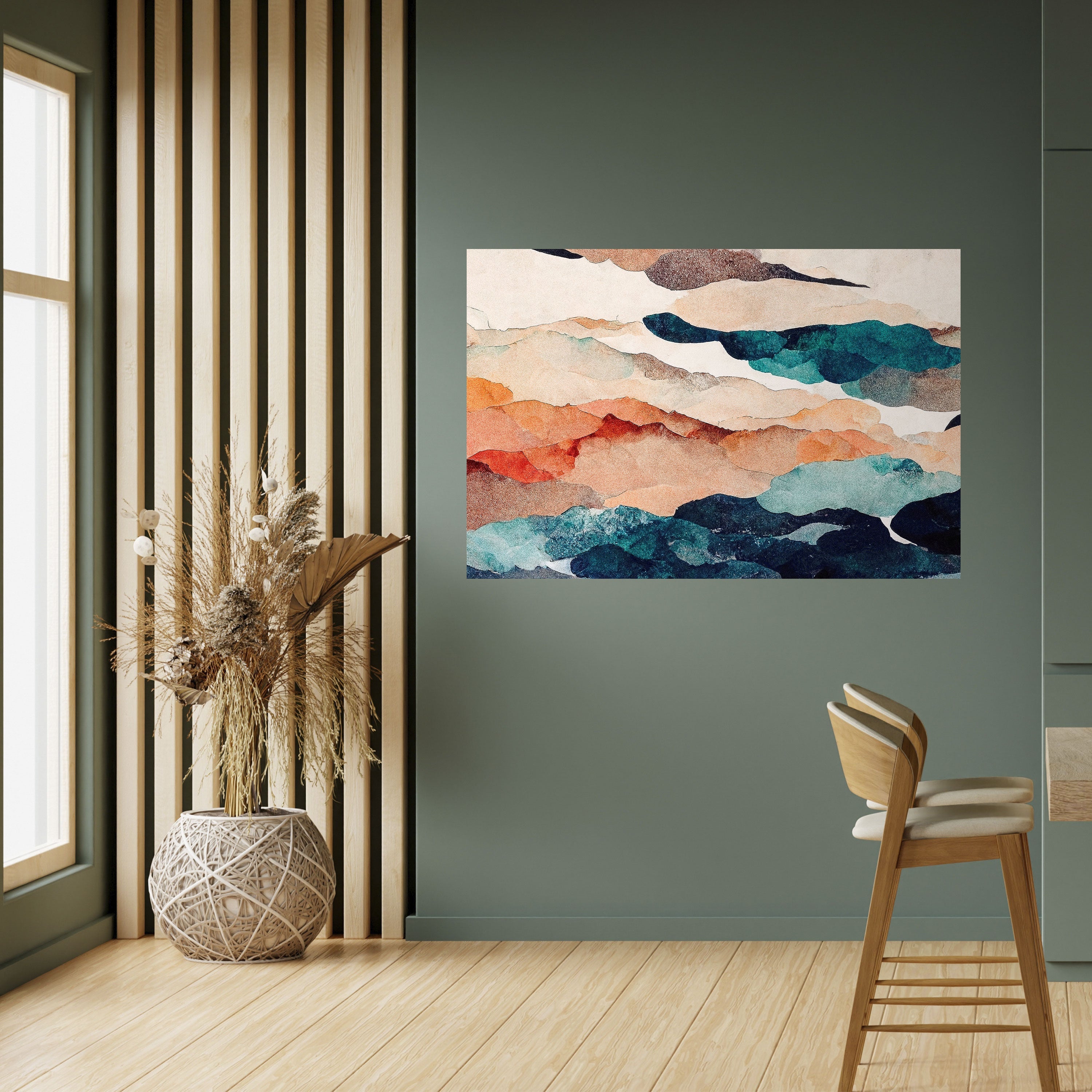 ABSTRACT LANDSCAPE Peel and Stick Horizontal Poster