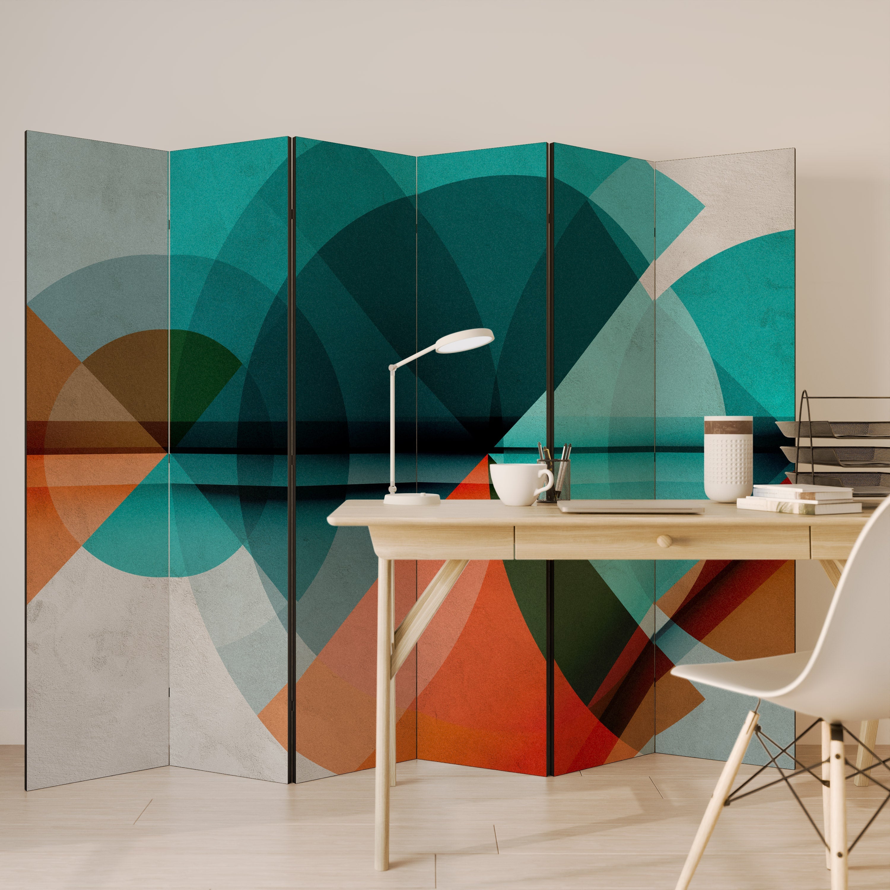 CIRCULAR RHAPSODY Dekorativer 6-teiliger Raumteiler