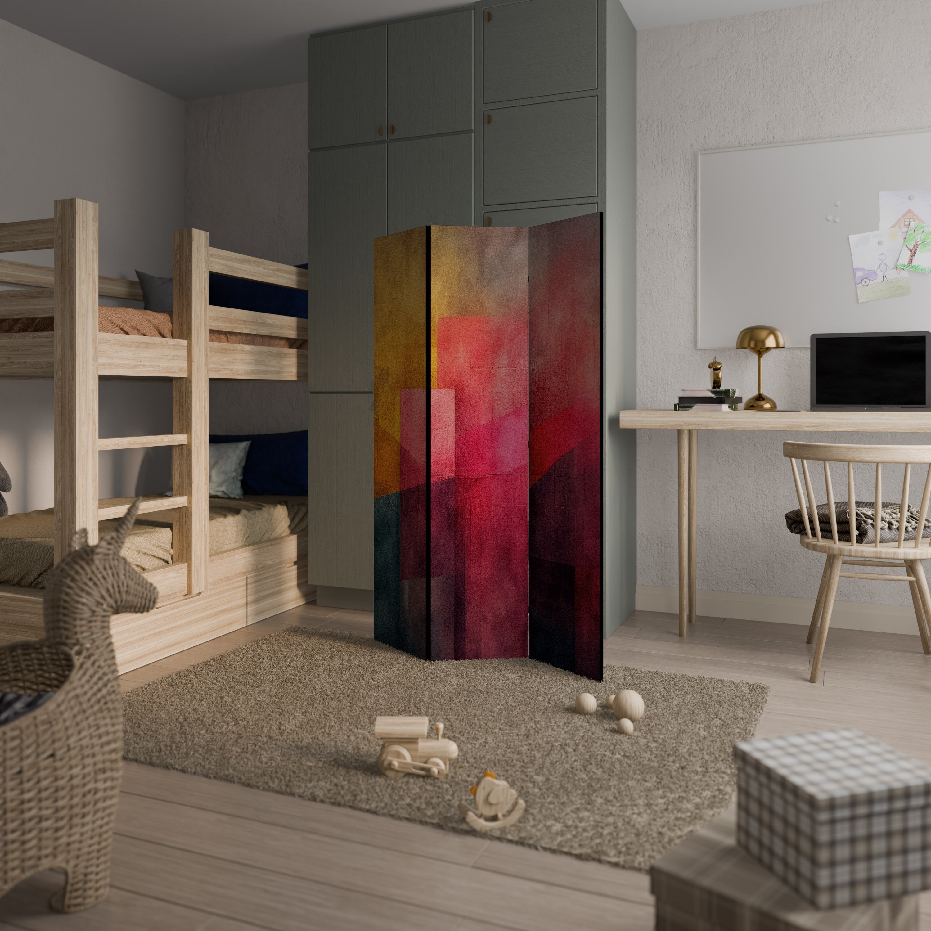 COLORFUL SOUNDS Dekorativer 3-teiliger Raumteiler