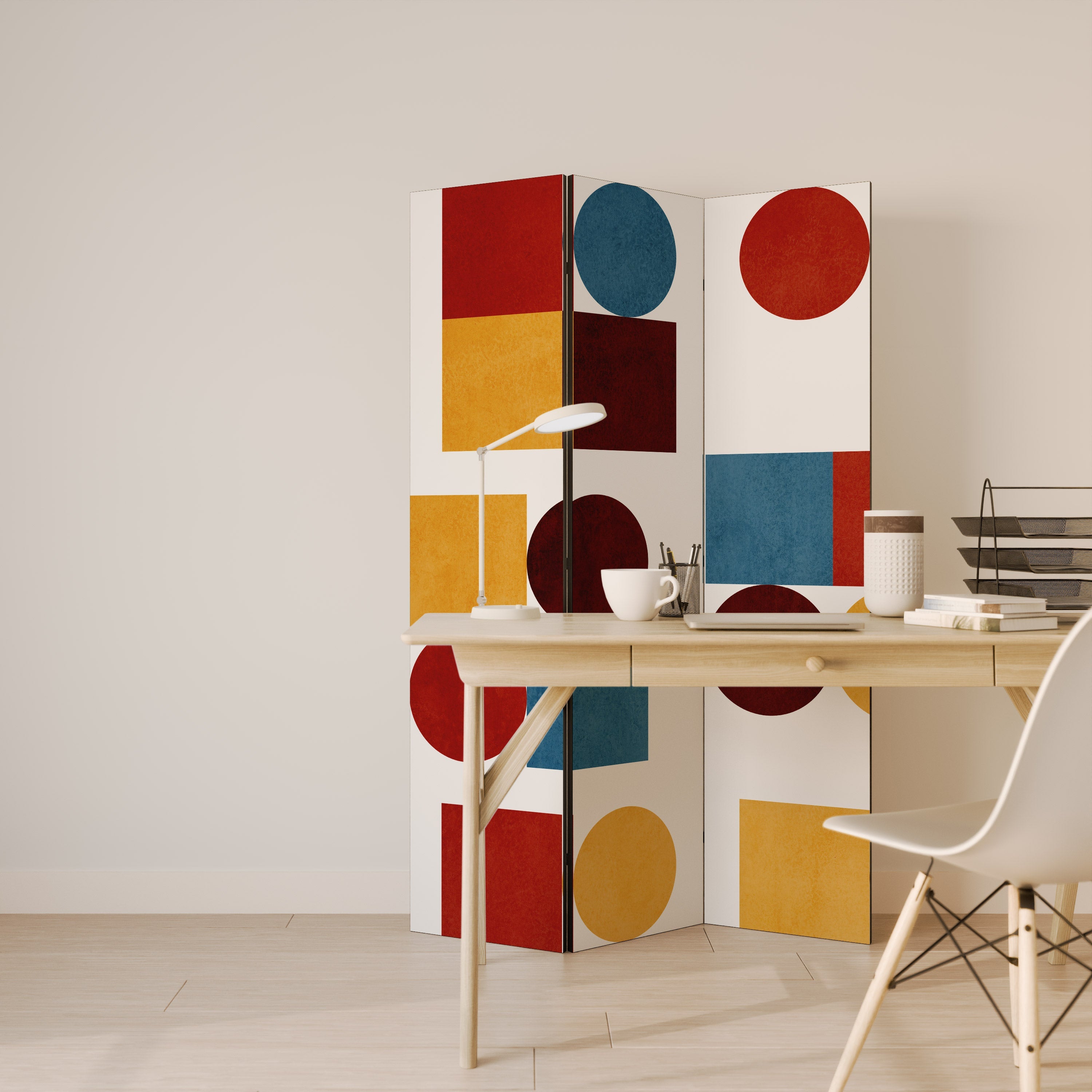GEOMETRIC PUZZLE Dekorativer 3-teiliger Raumteiler