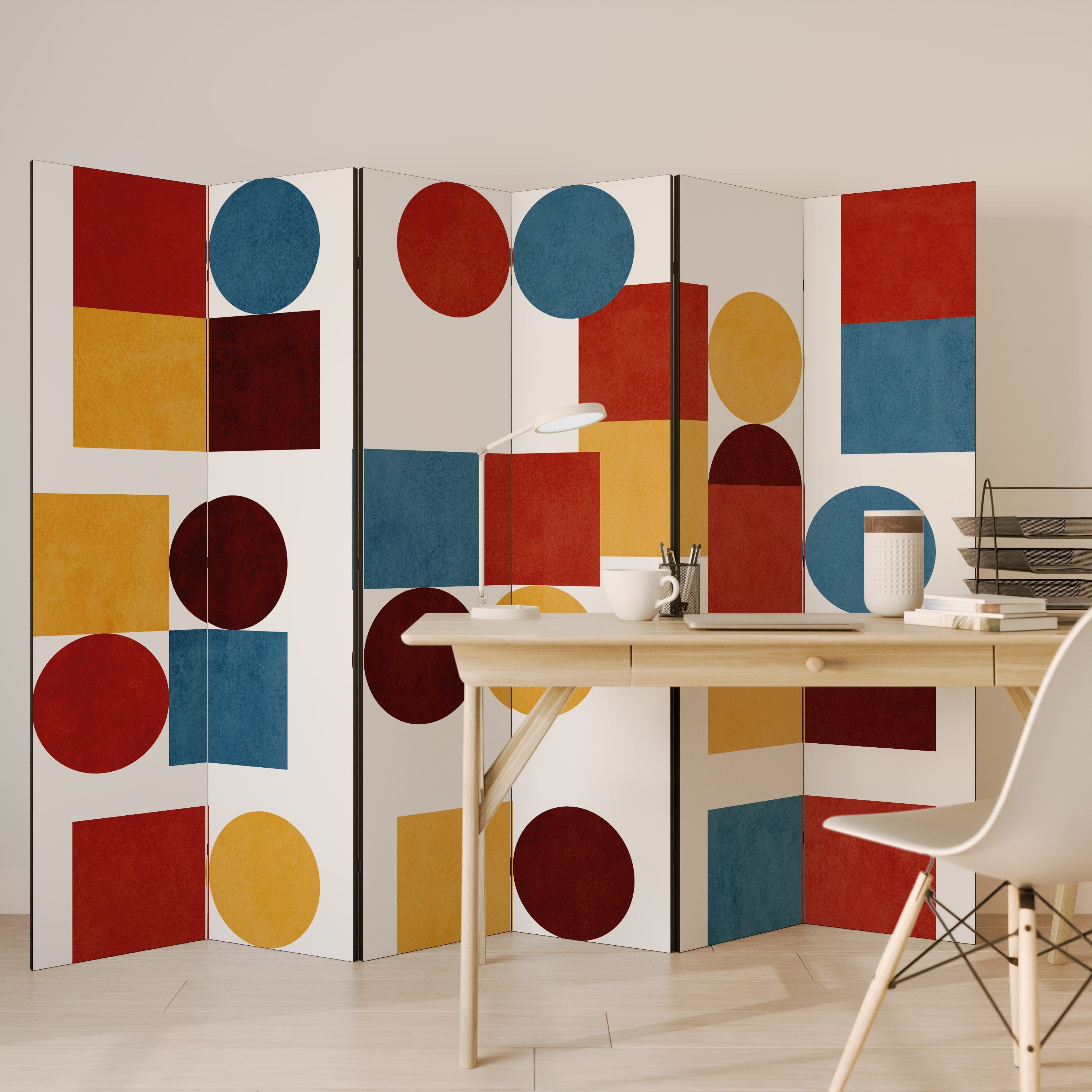 GEOMETRIC PUZZLE Dekorativer 6-teiliger Raumteiler