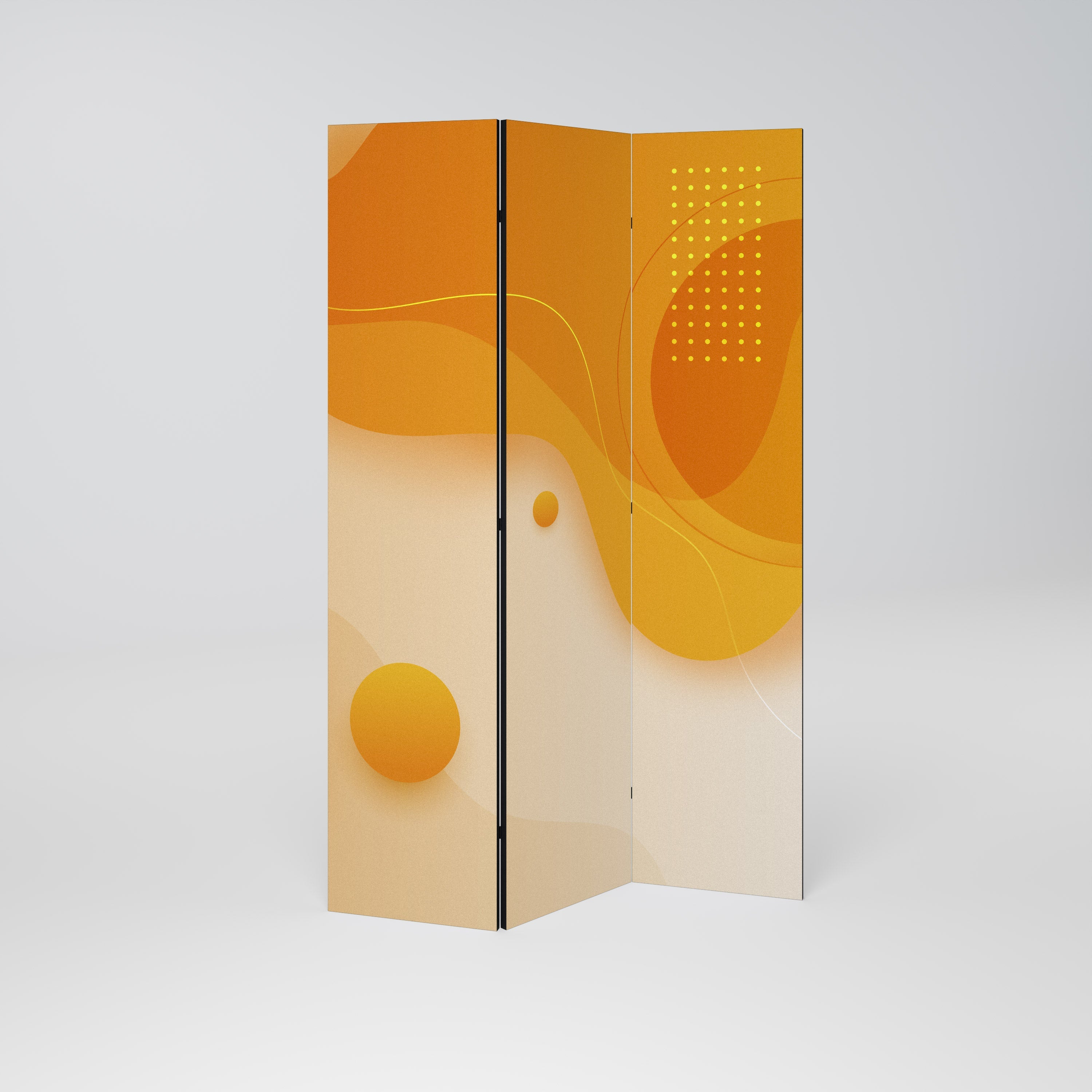 ORANGE ARRANGEMENT Dekorativer 3-teiliger Raumteiler