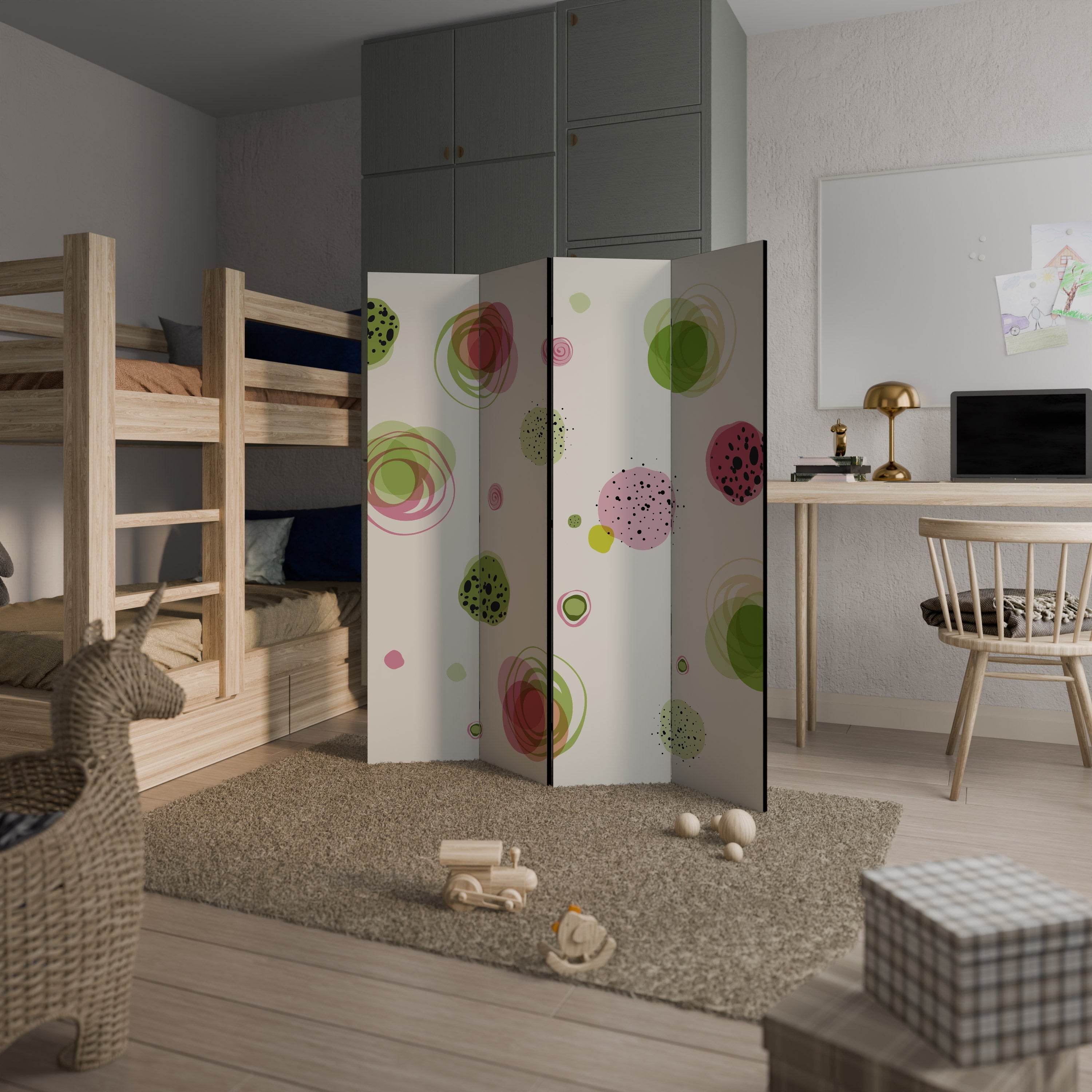 COLORFUL COSMOS Dekorativer 4-teiliger Raumteiler